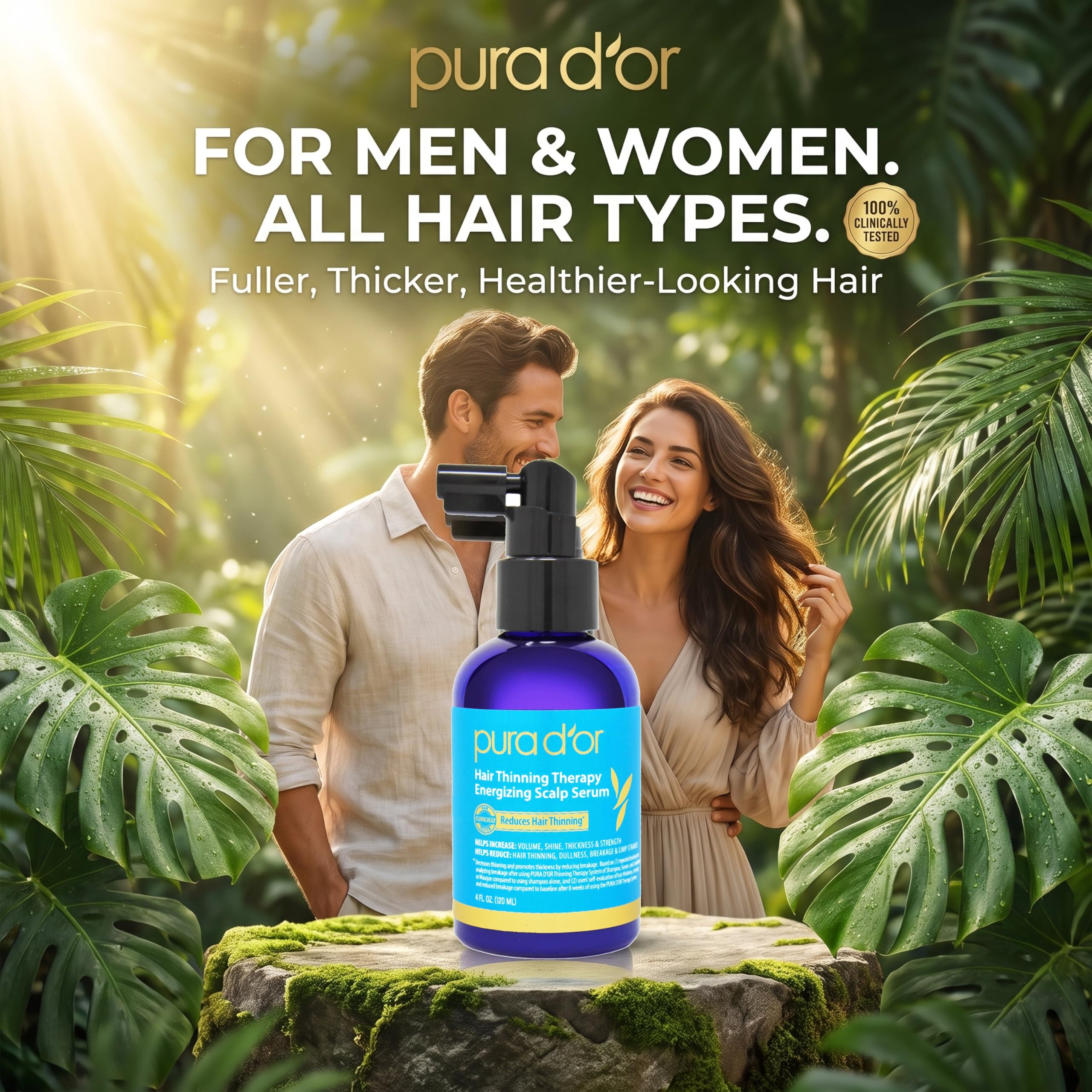 PURA D'OR Hair Thinning Therapy Energizing Scalp Serum w - Copper Tripeptide & - PURA D'OR Official Product View 3