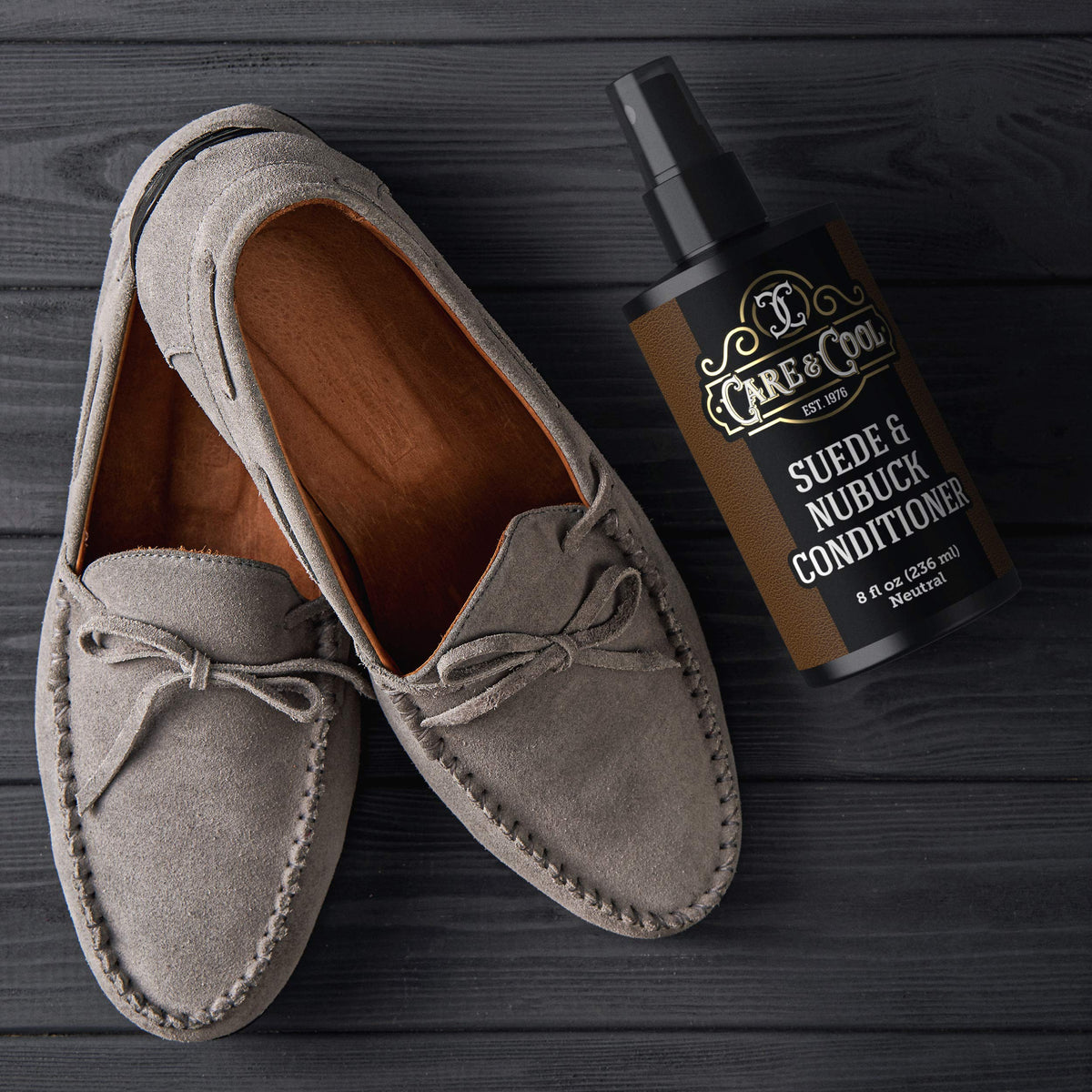 Care Cool Suede Nubuck Conditioner Renovator Protector 16 fl - Care & Cool Official Imagery - 6