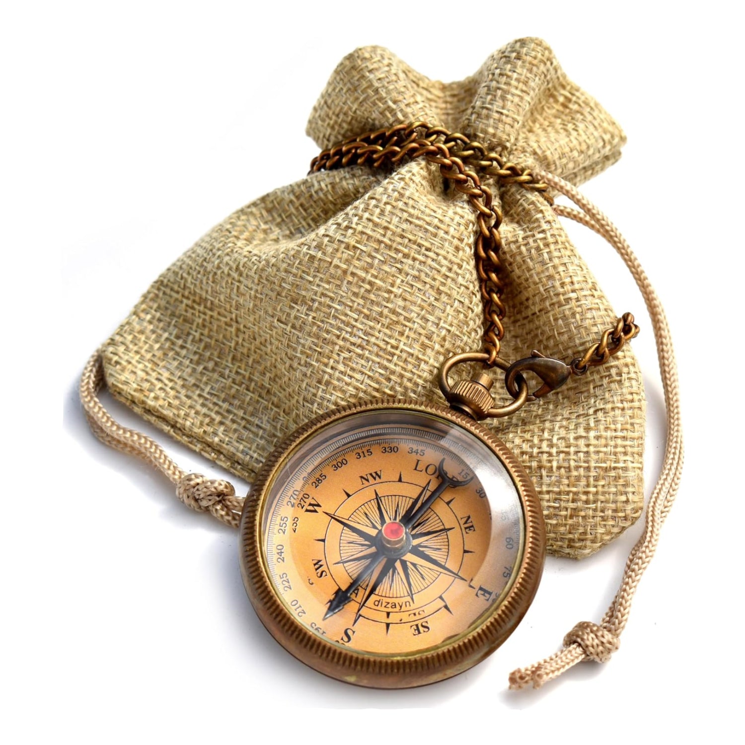 Engraved compass with "Trust in the Lord with all your heart" Proverbs 3:5-6 quote, featuring detailed metal design by TA dizayn