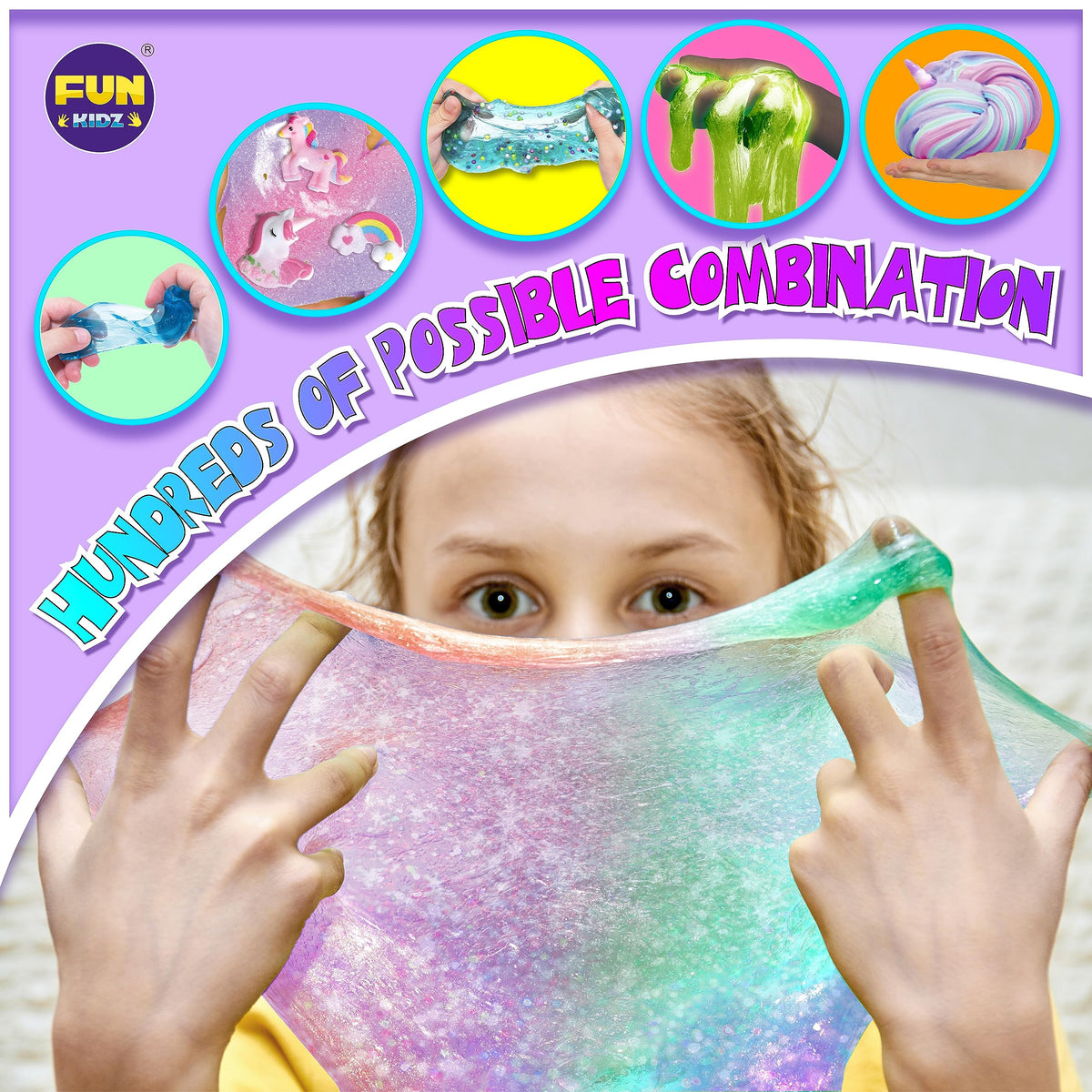 Fluffy Unicorn Slime Kit for Girls FunKidz Cloud Slime Gift - FUN KIDZ Official Imagery - 4