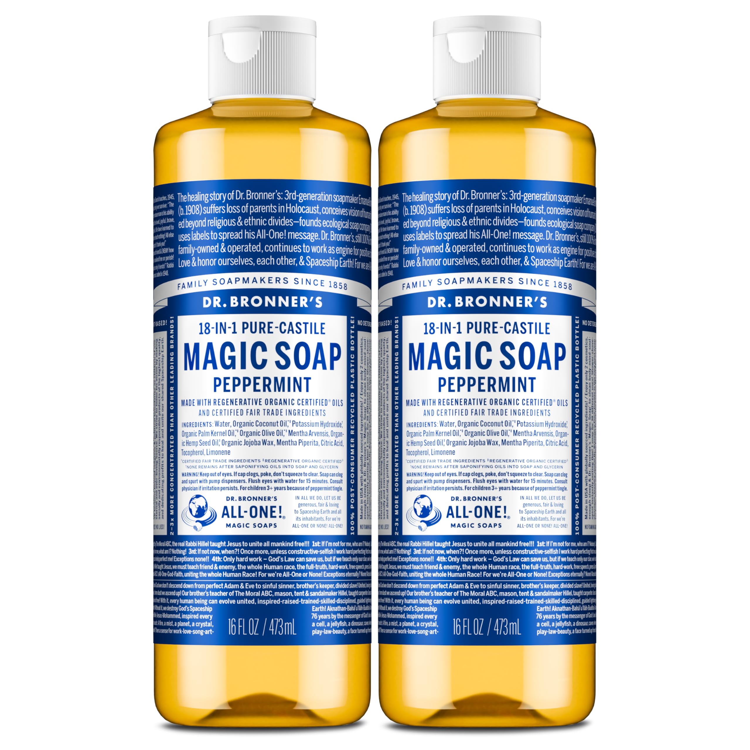 Dr. Bronner's Peppermint Pure - Castile Liquid Soap & Hand Soap & - Dr. Bronner's Official Product View 10