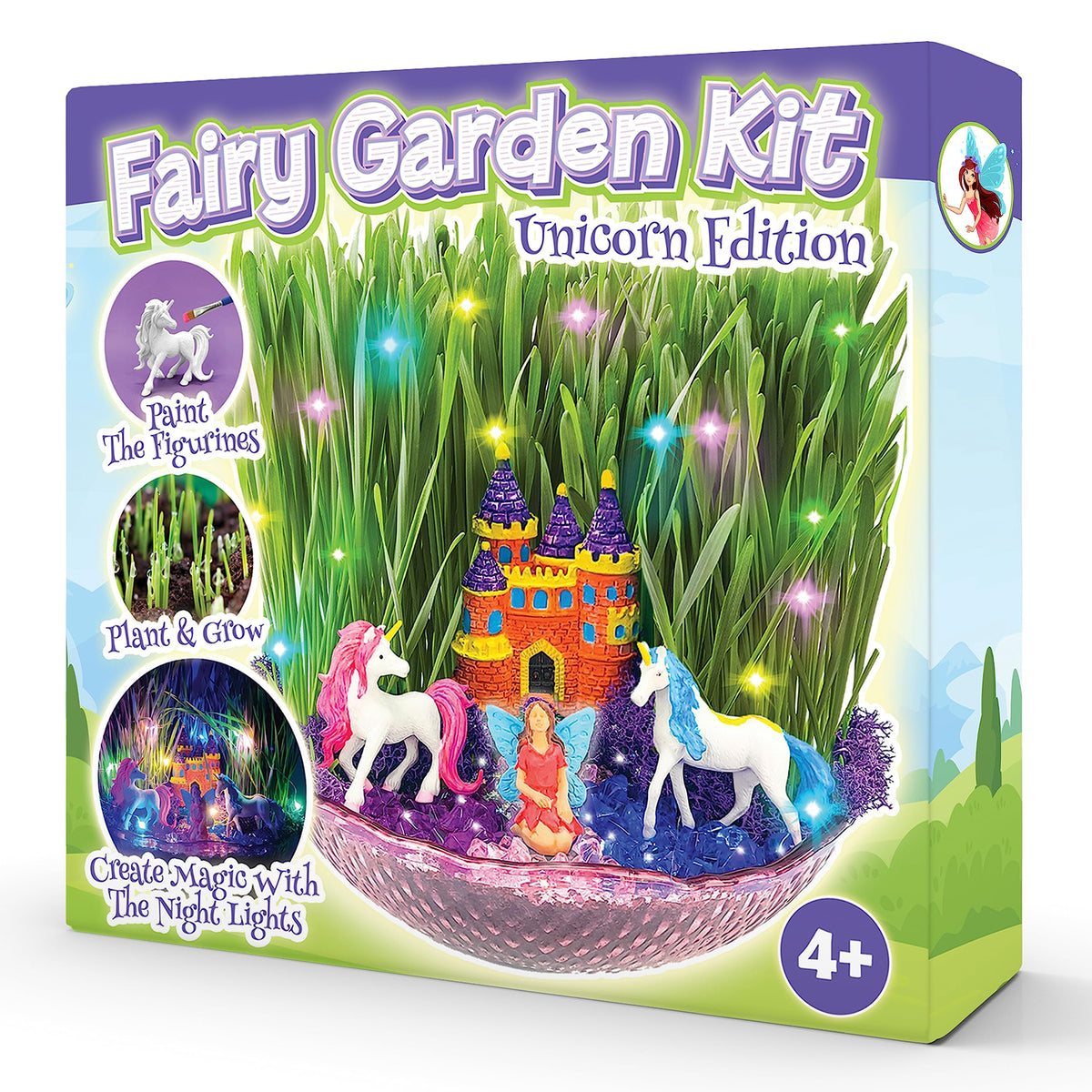 BLOONSY Unicorn Fairy Garden Kit for Kids Light Up Terrarium - BLOONSY Official Imagery - 2