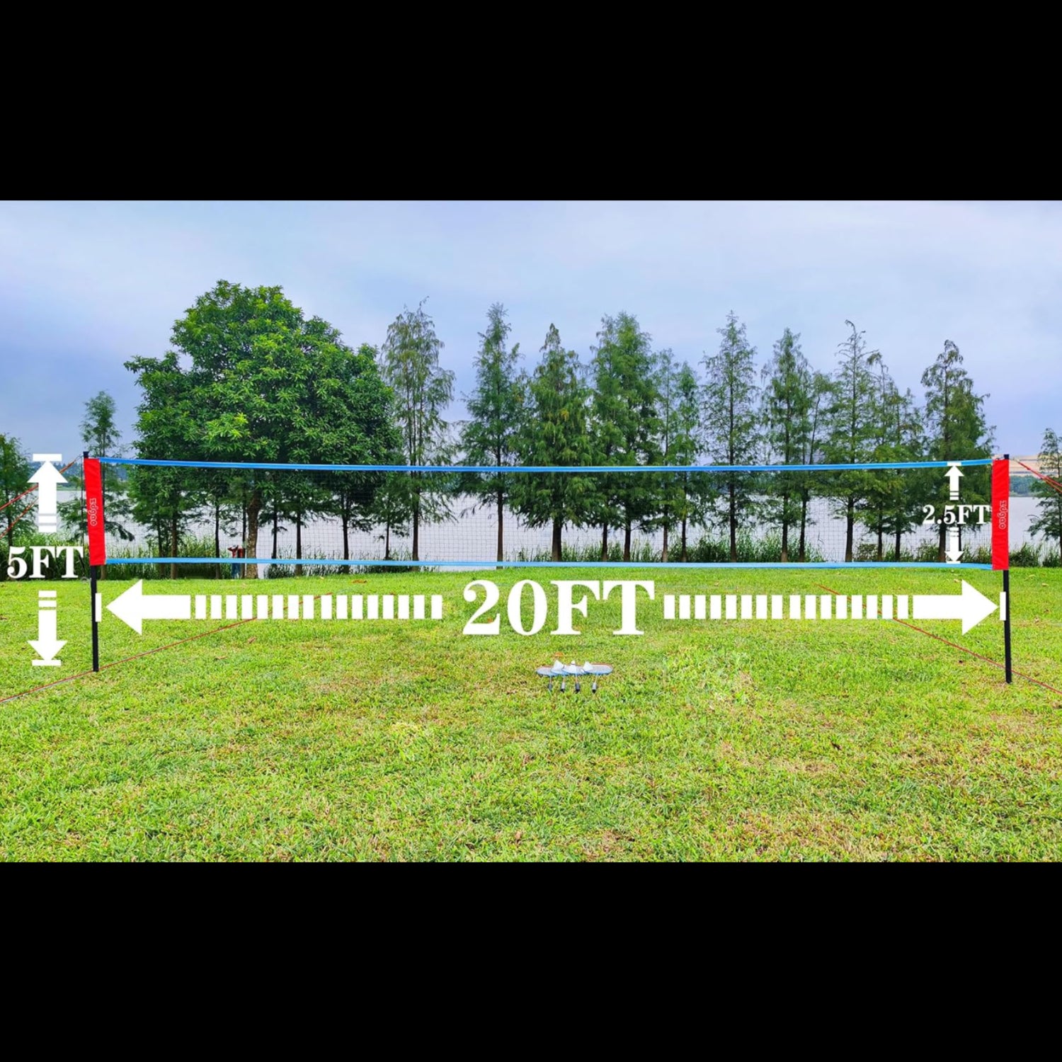 Zdgao portable badminton set with net and rackets for backyard play, easy to set up outdoor badminton game equipment