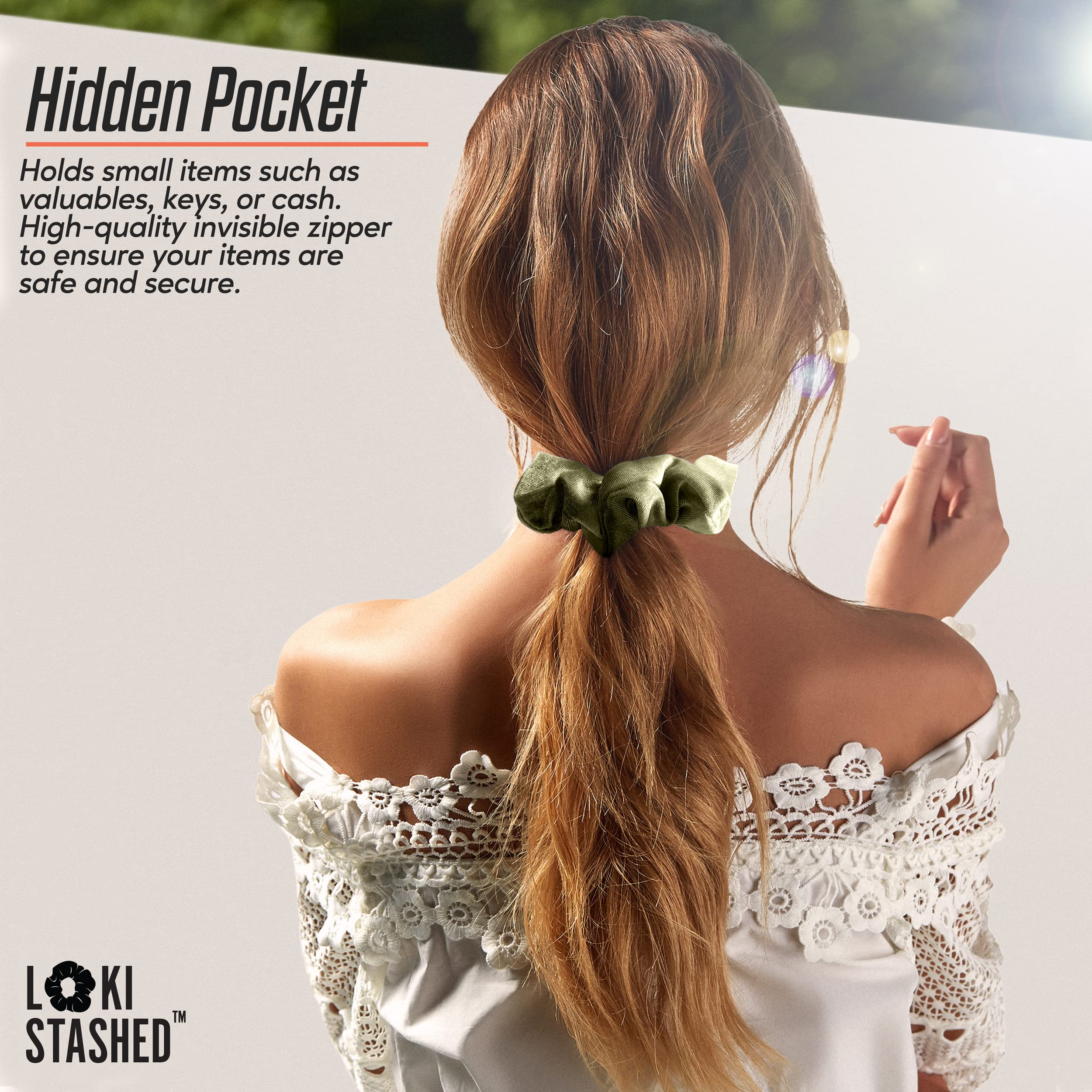 LOKISTASHED 3-PACK Velvet Hair Tie Scrunchies for VSCO Girls & Women, - View 6