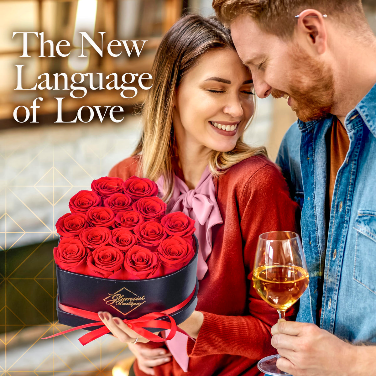 GLAMOUR BOUTIQUE Preserved Flowers 16 Forever Red Roses in - GLAMOUR BOUTIQUE Official Product Imagery - 3