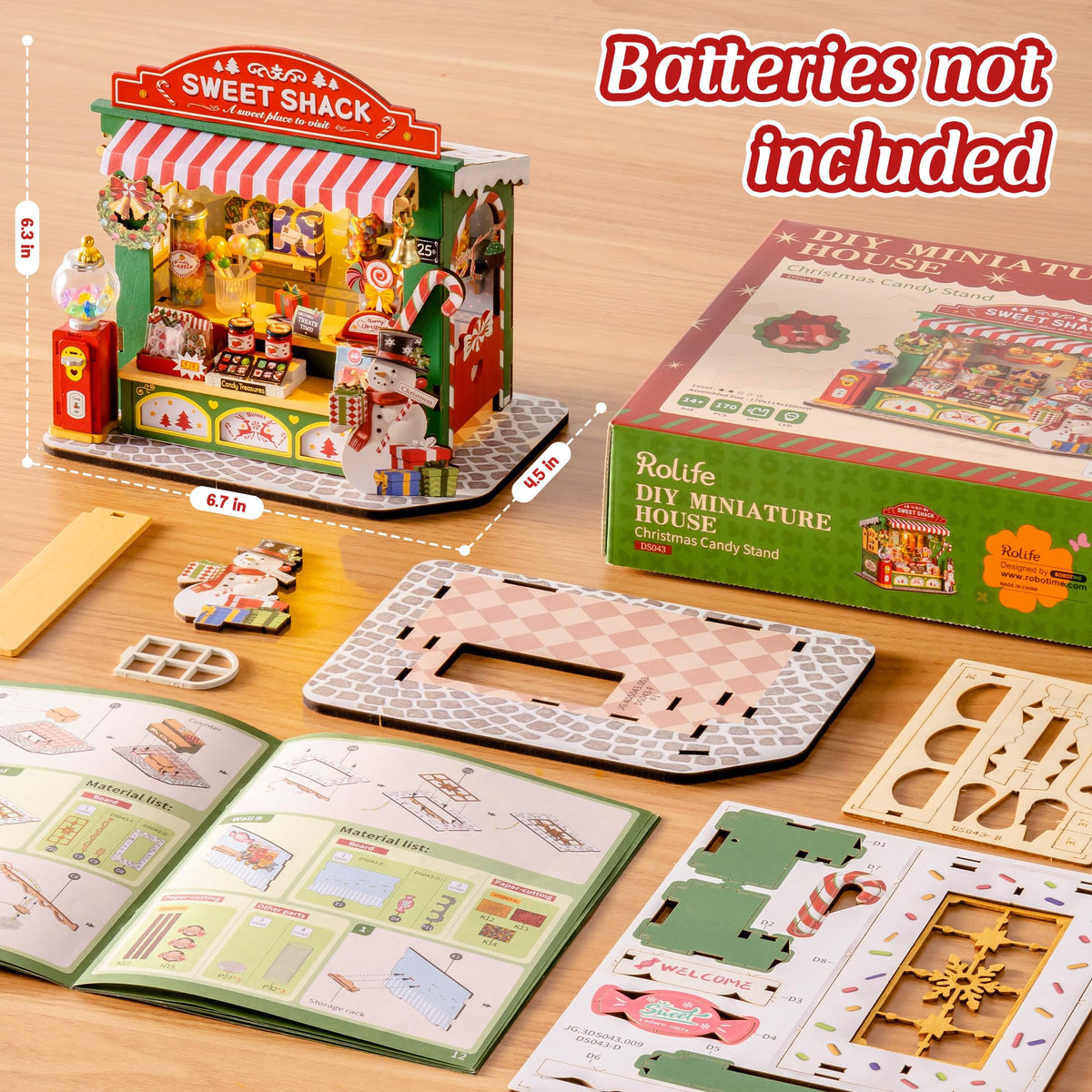 Rolife Christmas Candy Stand DIY Miniature Dollhouse Kit - Rolife Official Imagery - 8