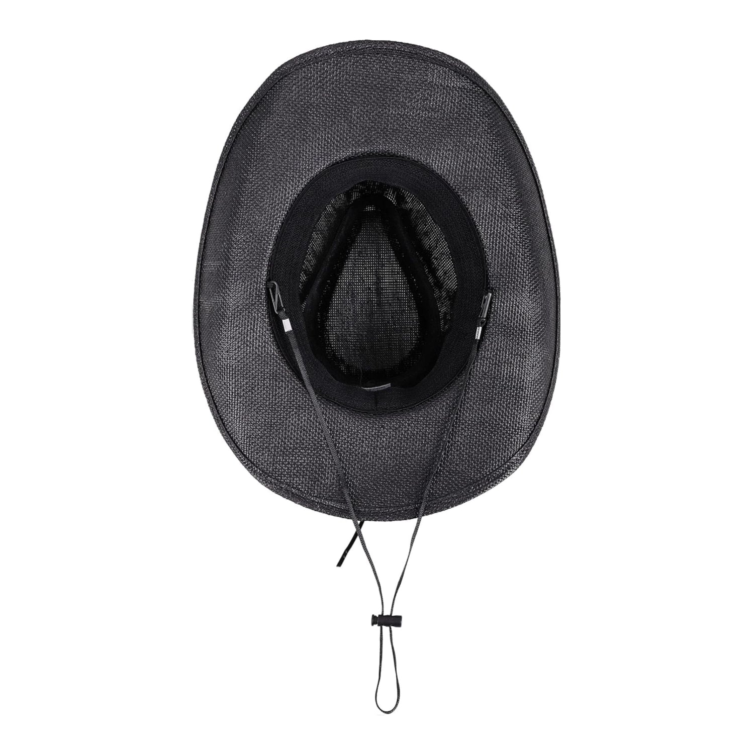 Livingston woven straw cowboy hat with hat band for men and women, featuring a wide brim and stylish design.