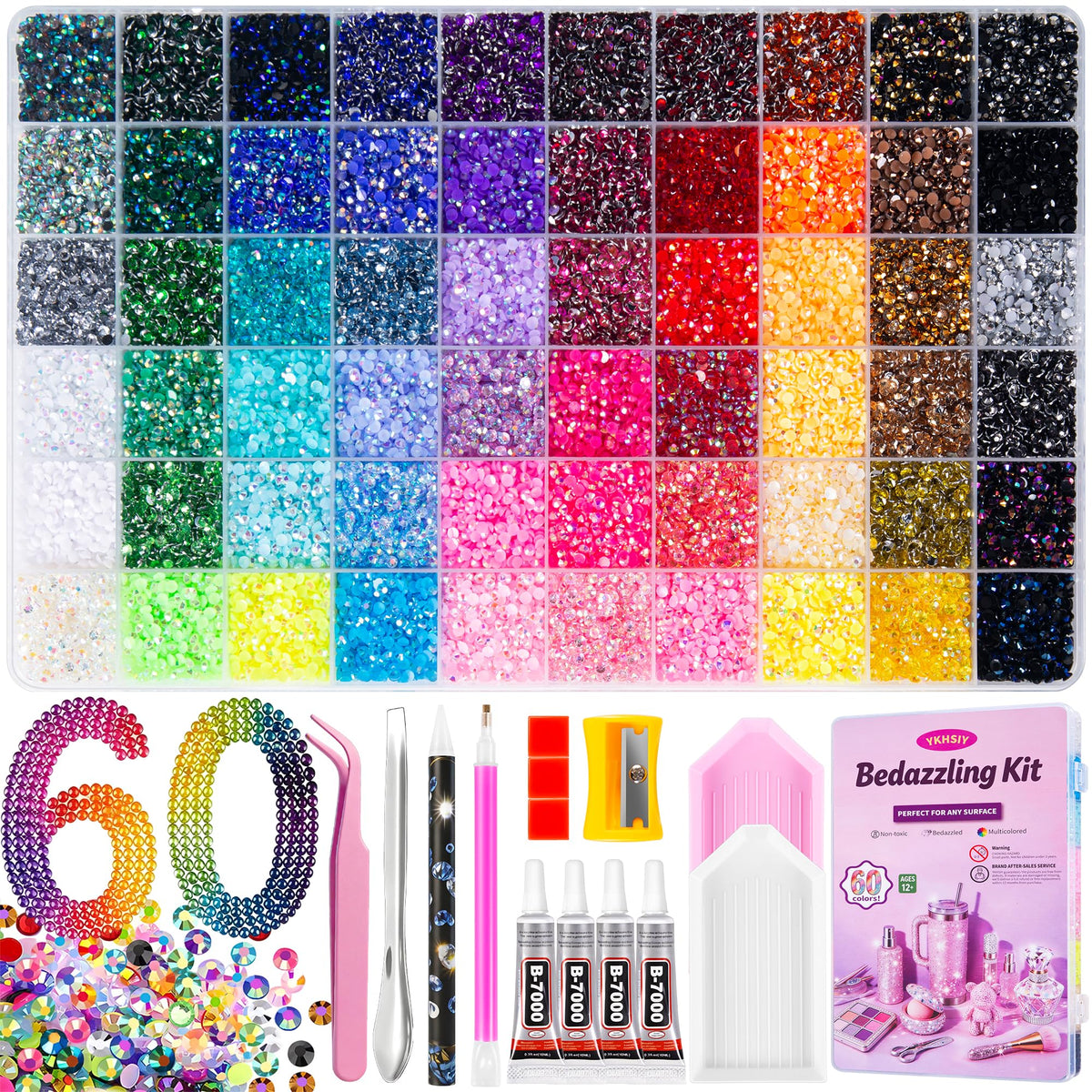 Bedazzling Kit 48000Pcs 60 Colors 3mm Resin Jelly - YKHSIY Official Imagery - 1