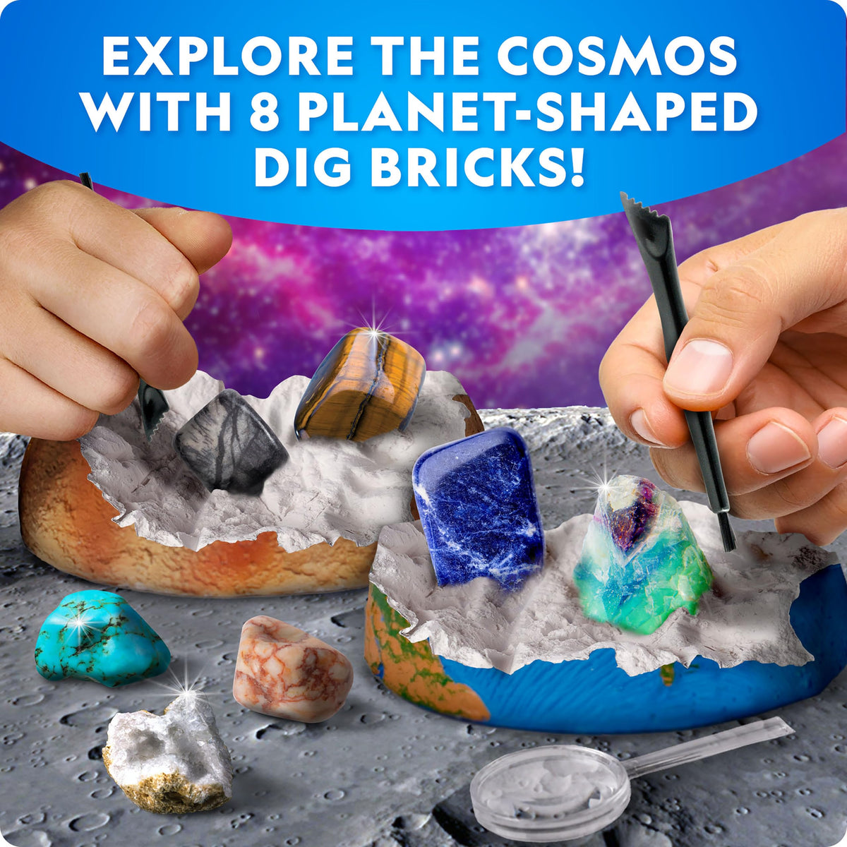 National Geographic Space Gemstone Dig Kit with 16 Real - Blue Marble Official Imagery - 3
