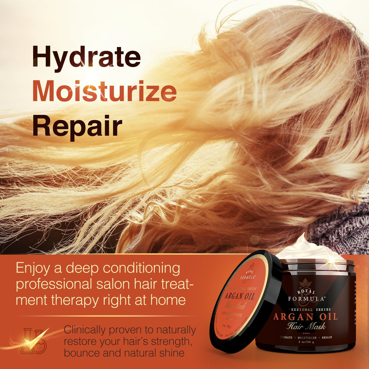 Argan Oil Hair Mask Deep Conditioning Repair Treatment for - Nature's Potent Official Imagery - 3