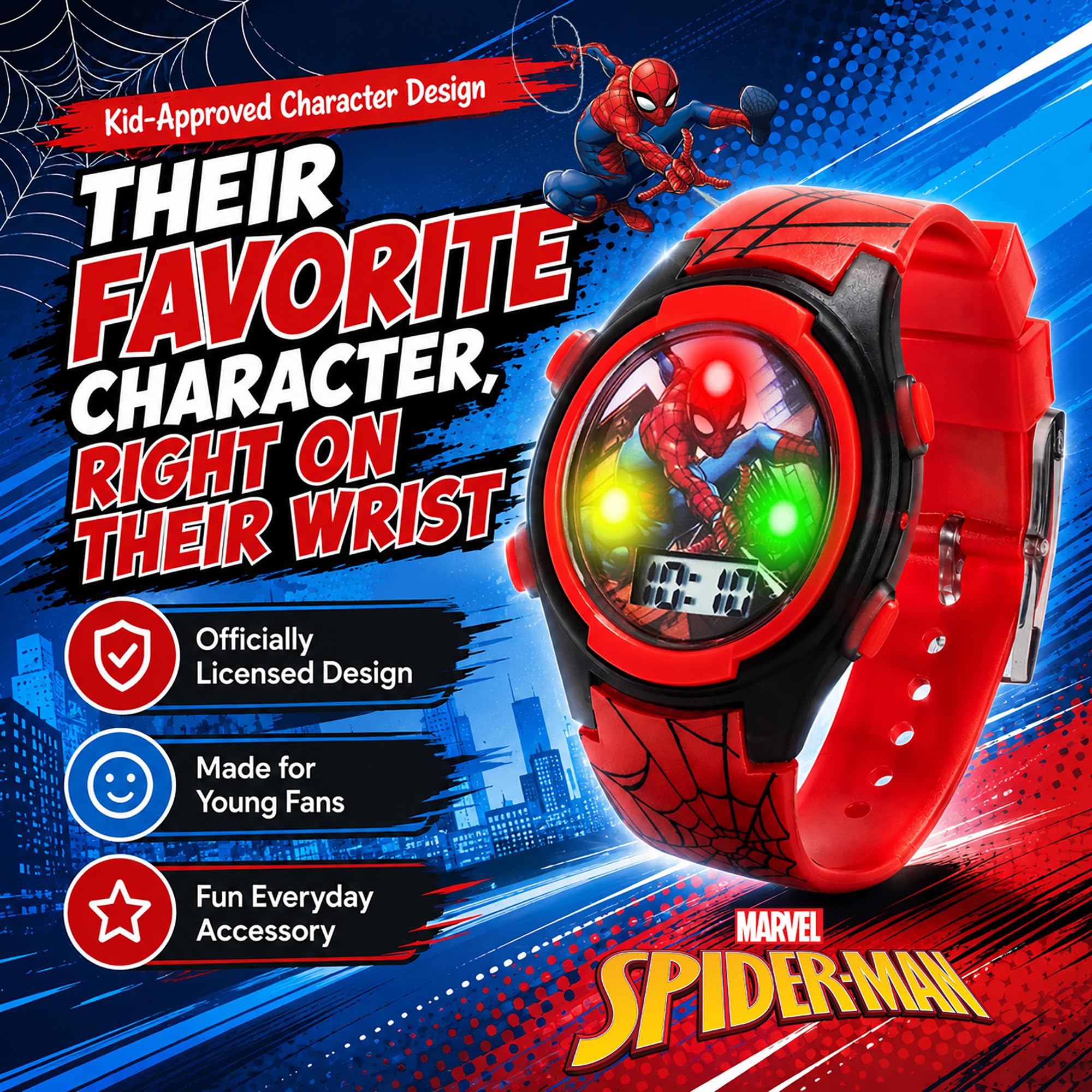 Accutime Marvel Spider-Man Kids Watches – Digital Display, Interactive - View 4