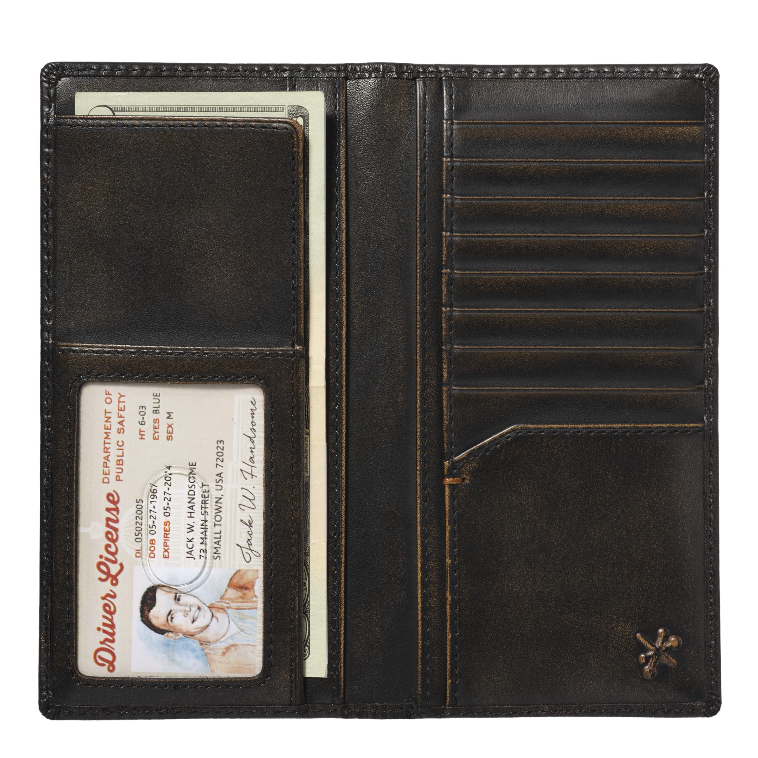 House of Jack Co. Deer Long Bifold Rodeo Wallet, Hunting Wallet, Black