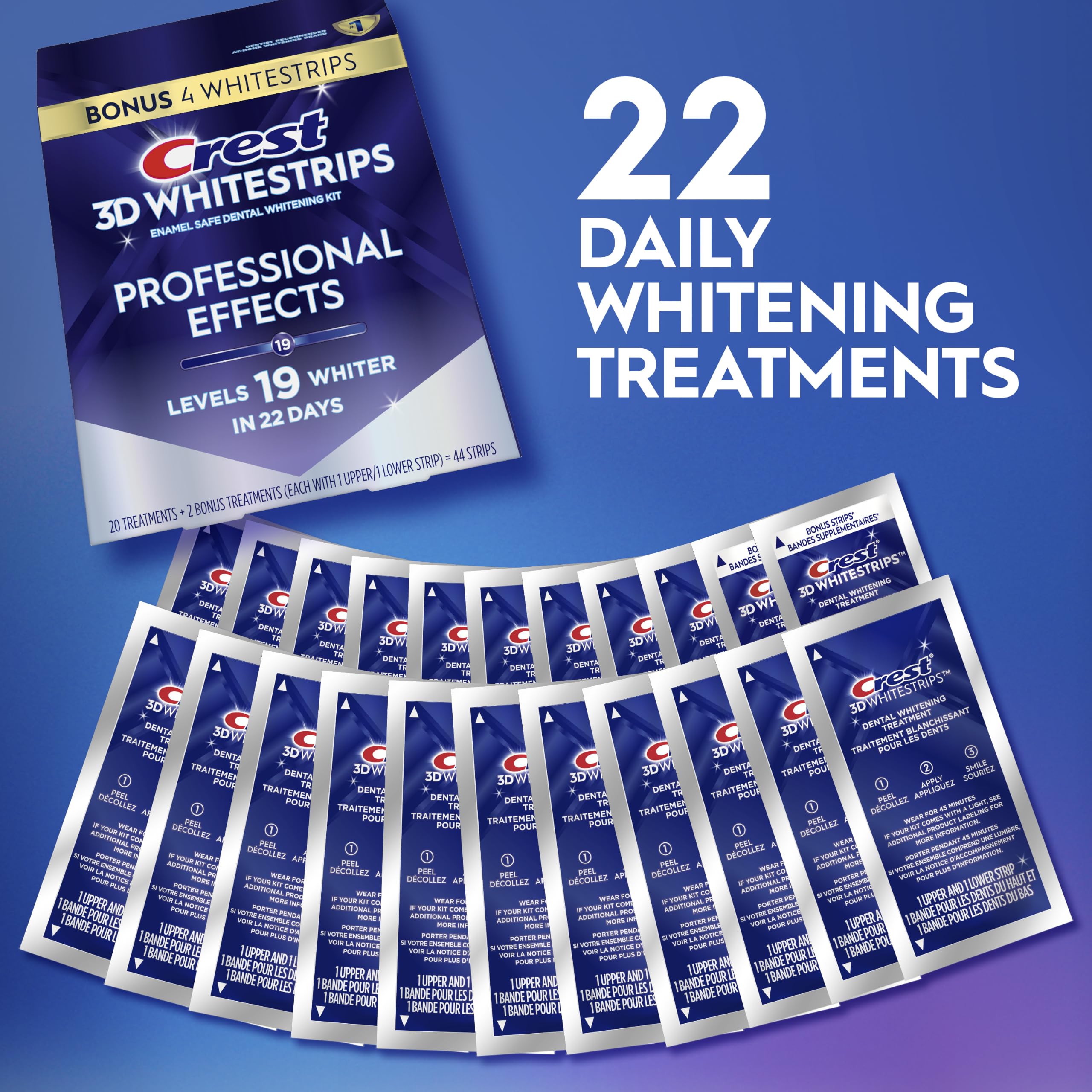 Crest Teeth Whitening Strips, Crest 3D Whitestrips Professiona... - Crest Official Product View 4