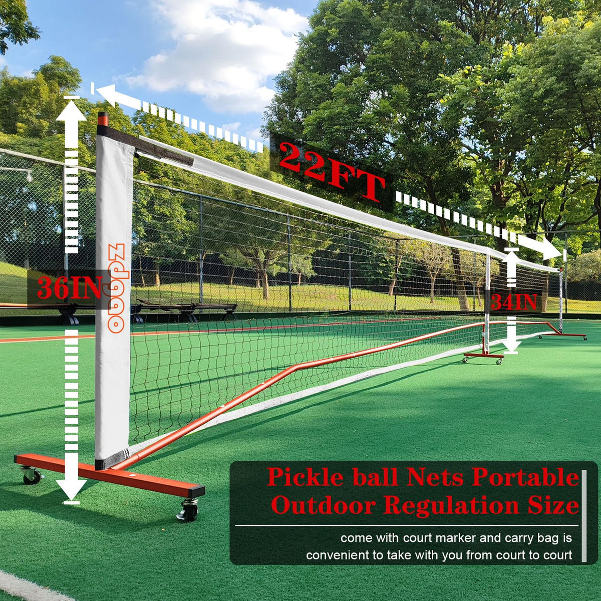 Portable Pickleball Net with 4 Paddles Set for Indoor - Zdgao Official Imagery - 5