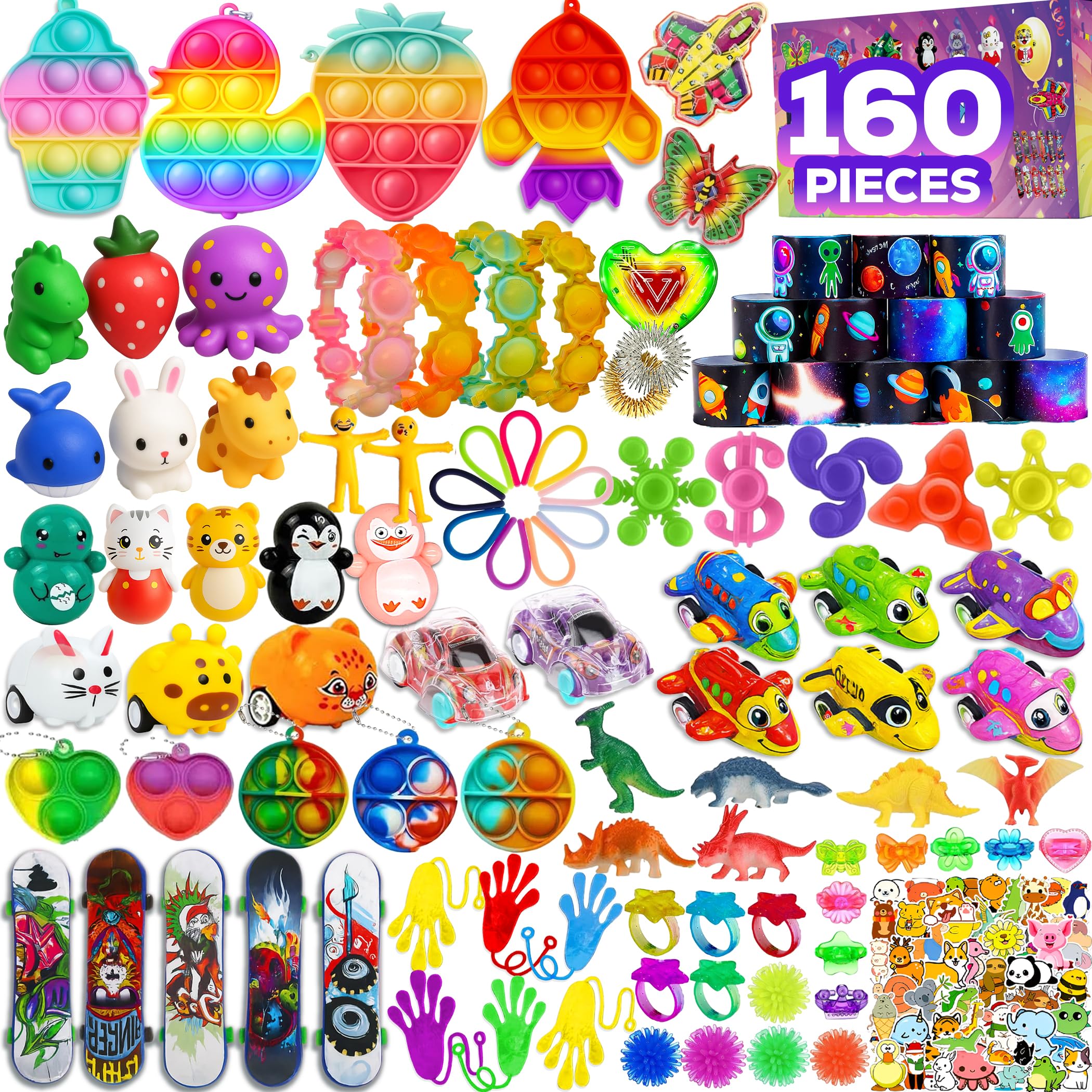 160 Pcs Fidget Toys Party Favors Pack, Randomly Selected Pop - Product Imagery