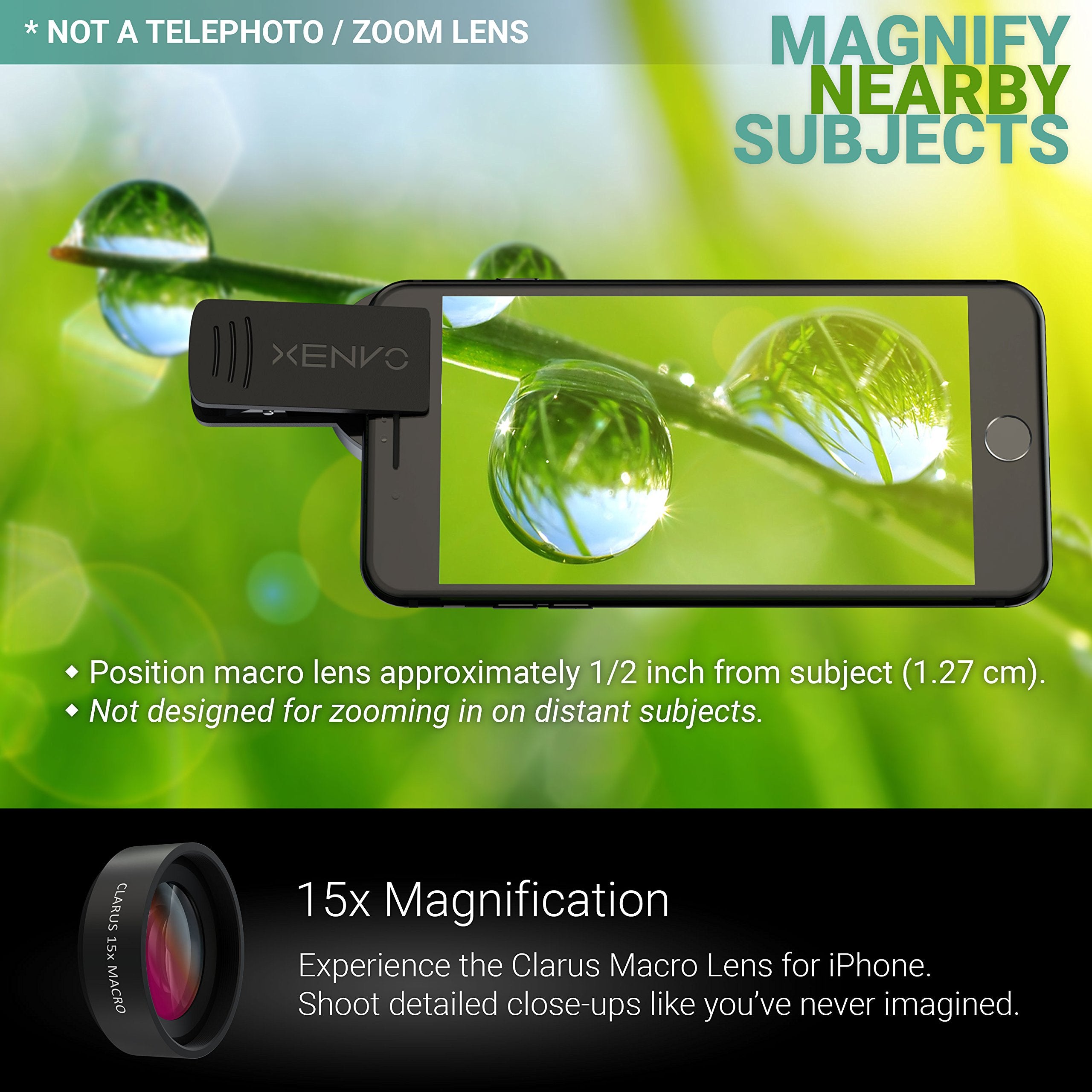 Xenvo Pro Lens Kit for iPhone and Android, Macro and Wide Angle Lens w - View 4