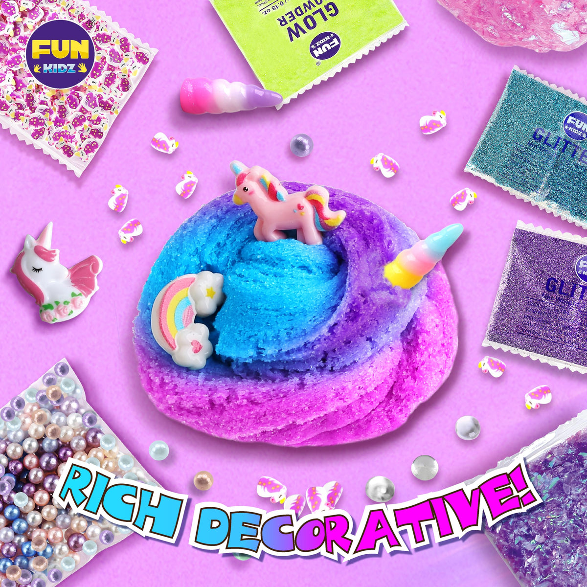 Fluffy Unicorn Slime Kit for Girls FunKidz Cloud Slime Gift - FUN KIDZ Official Imagery - 3