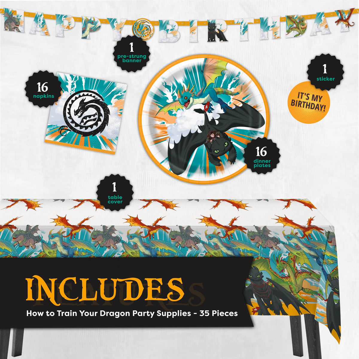 How to Train Your Dragon Party Supplies - Unique Official Imagery - 3