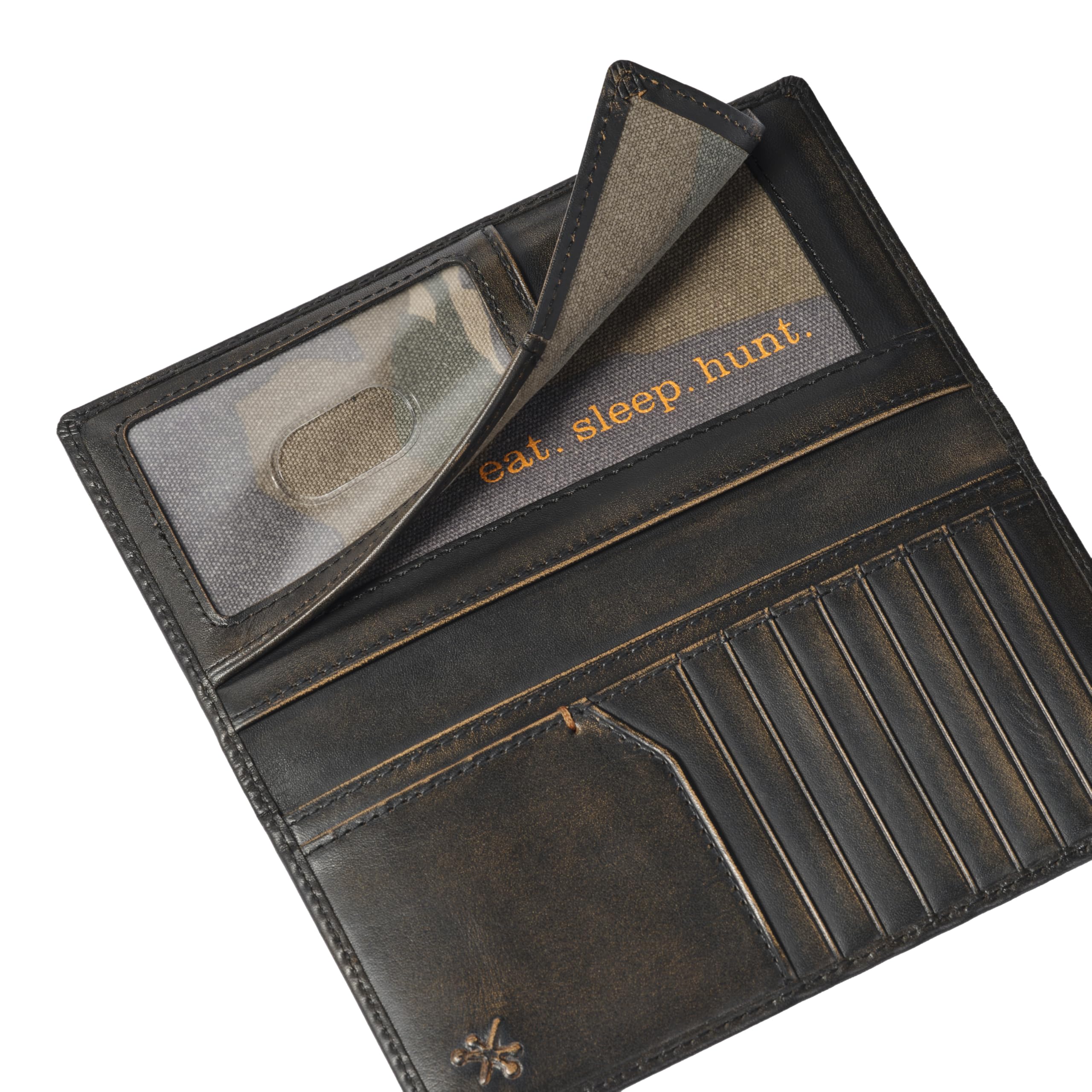 House of Jack Co. Deer Long Bifold Rodeo Wallet, Hunting Wallet, Black