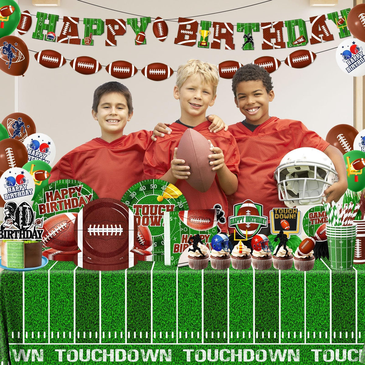 Football Birthday Party Decorations 191Pcs Football Party - CMUSKO Official Imagery - 4