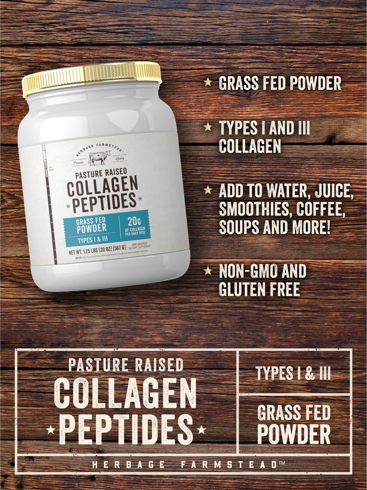 Carlyle Grass Fed Collagen Peptides Powder 20oz - Carlyle Official Imagery - 5