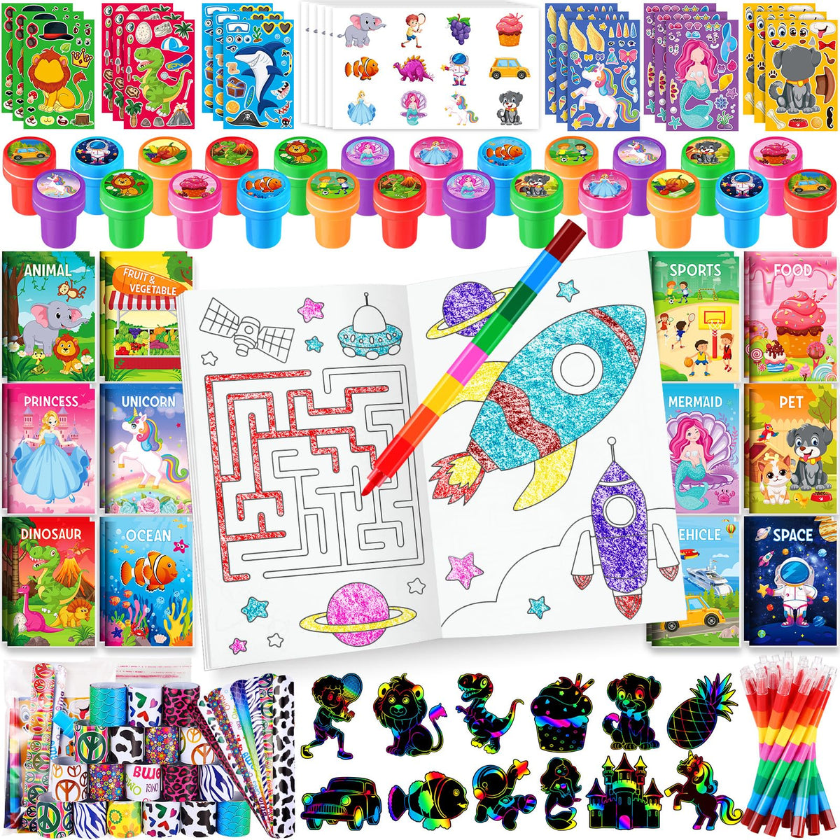 BenLouis 192Pcs Birthday Coloring Set for Kids Party Favors - BenLouis Official Imagery - 2