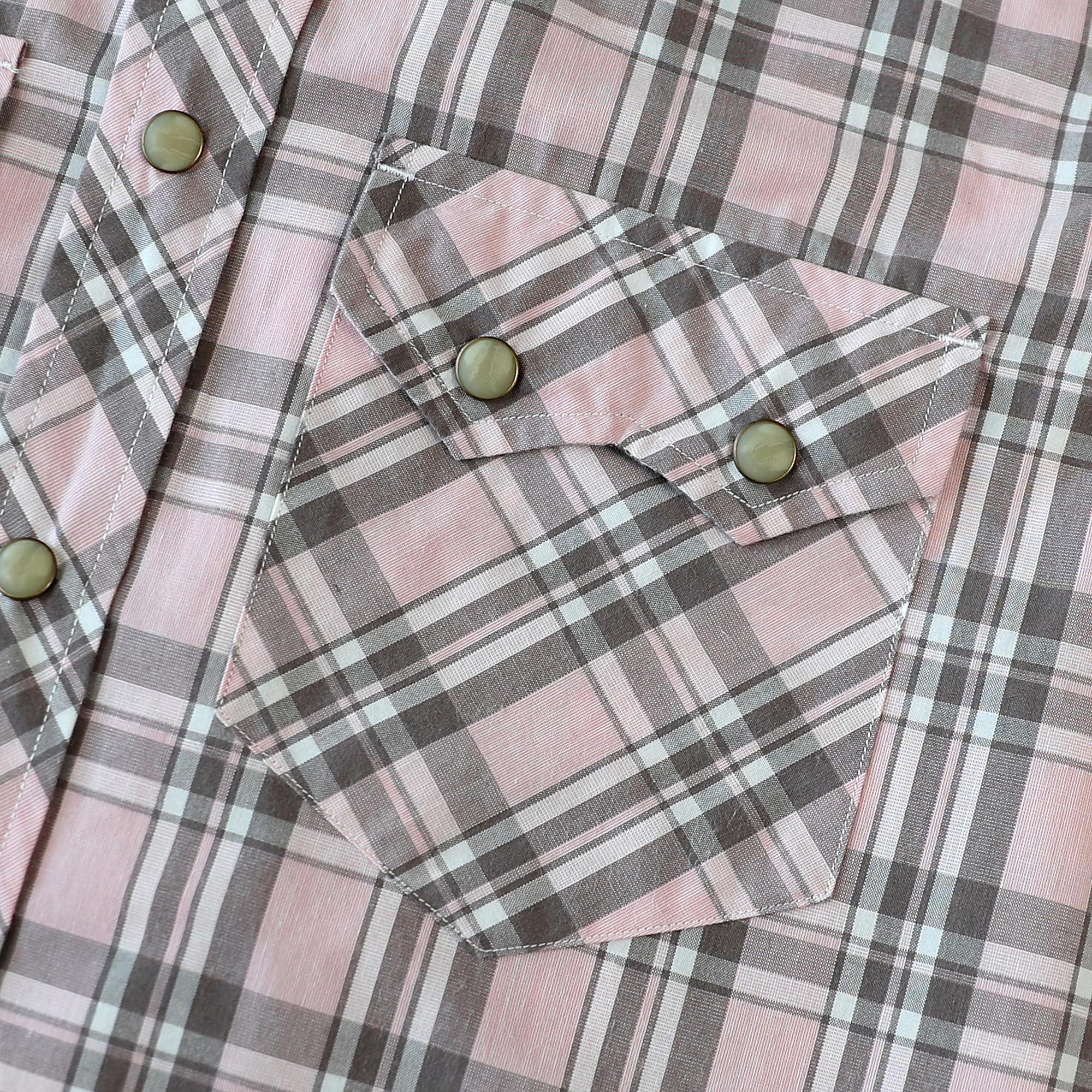Dubinik® Pearl Snap Western Shirt for Men Short Sleeve 2 Sawtooth Pocket - Dubinik Official Product View 4