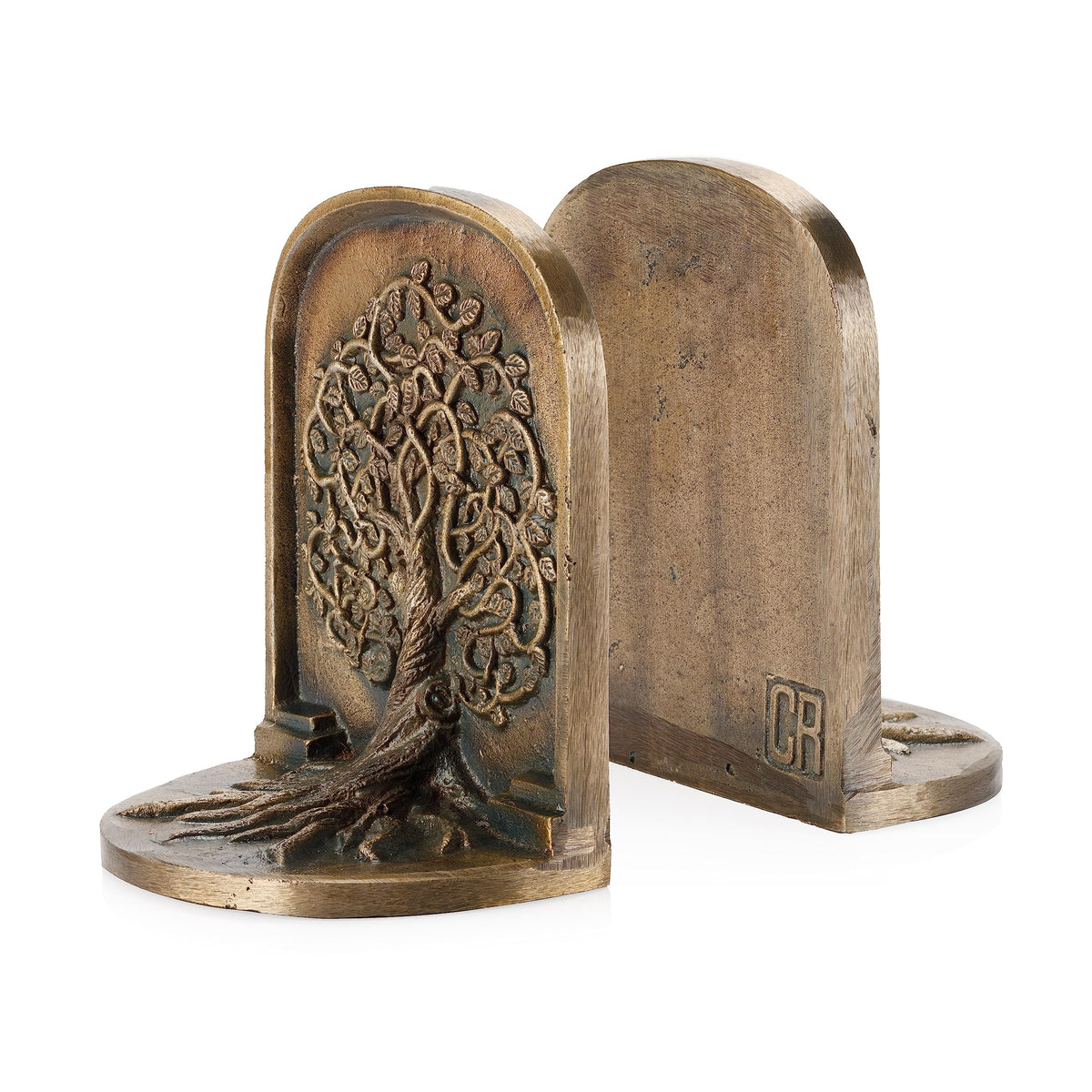 Tree of Life Bookends Antique Brass 2 Decorative Bookends - CRAFTSMAN ROAD Official Imagery - 1