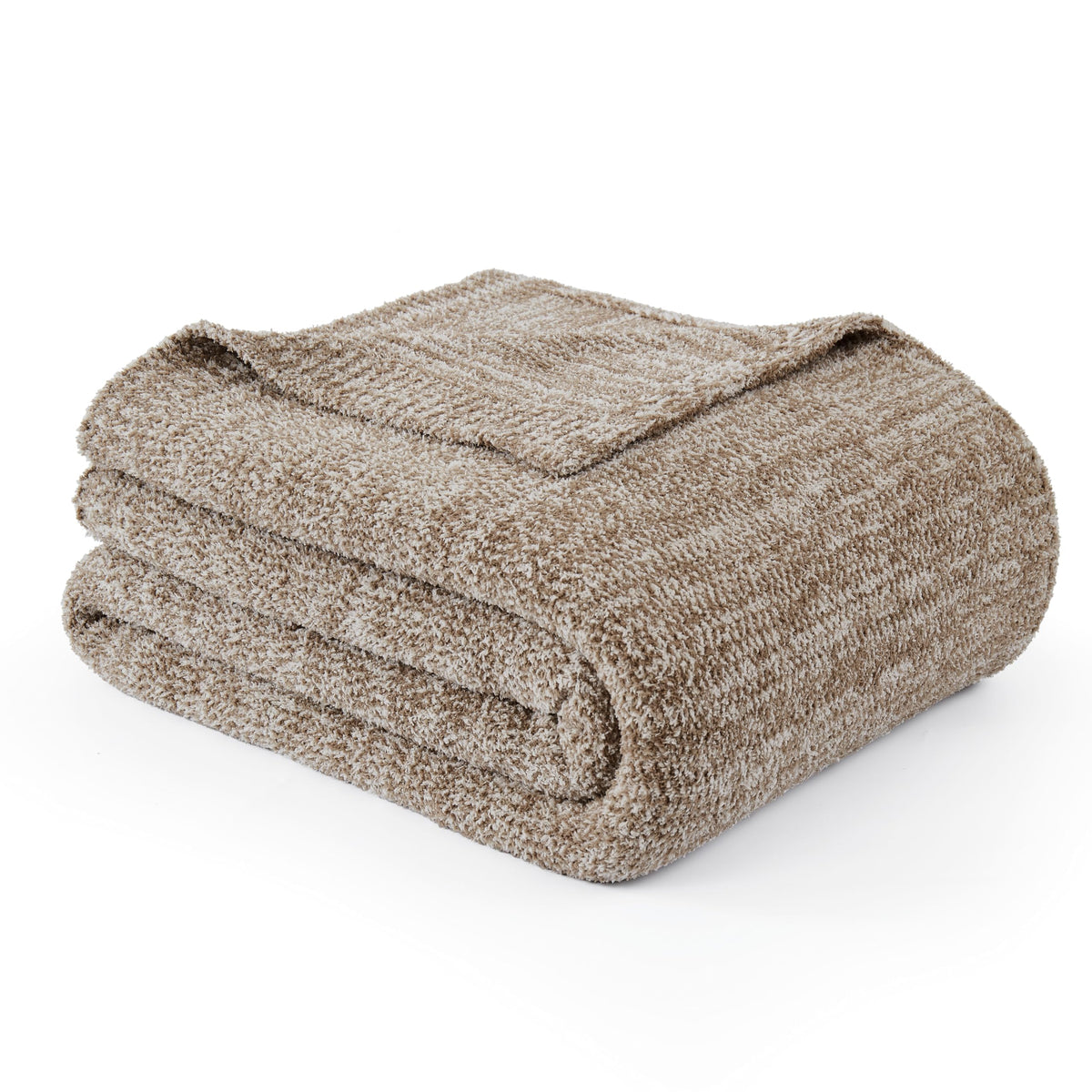 WDCOZY Taupe Melange Throw Blanket for Couch Bed Travel - WDCOZY Official Imagery - 1
