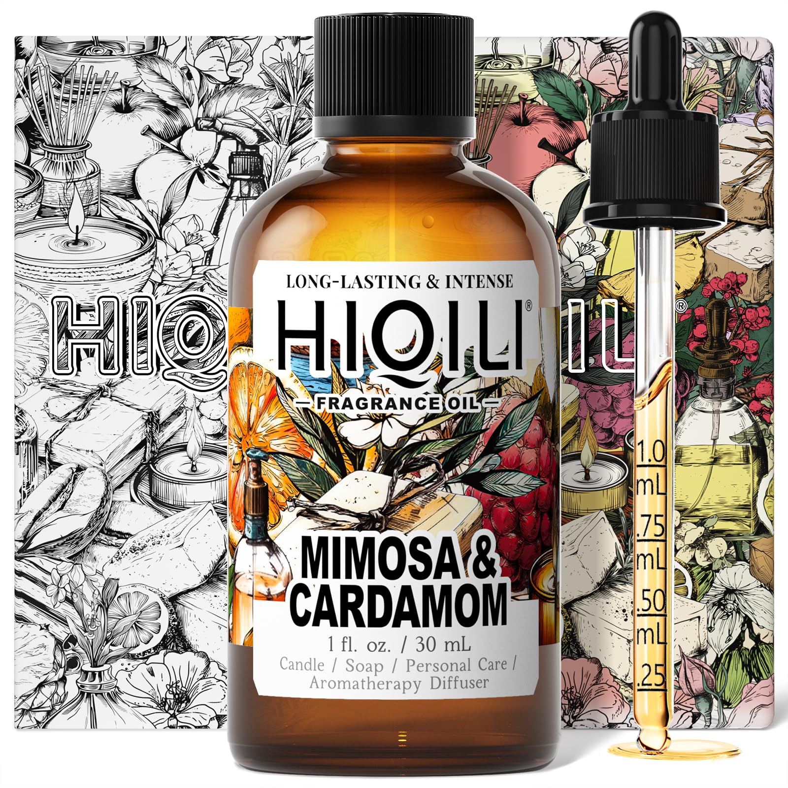 HIQILI Mimosa & Cardamom Fragrance Oil for Diffuser & - Product Imagery