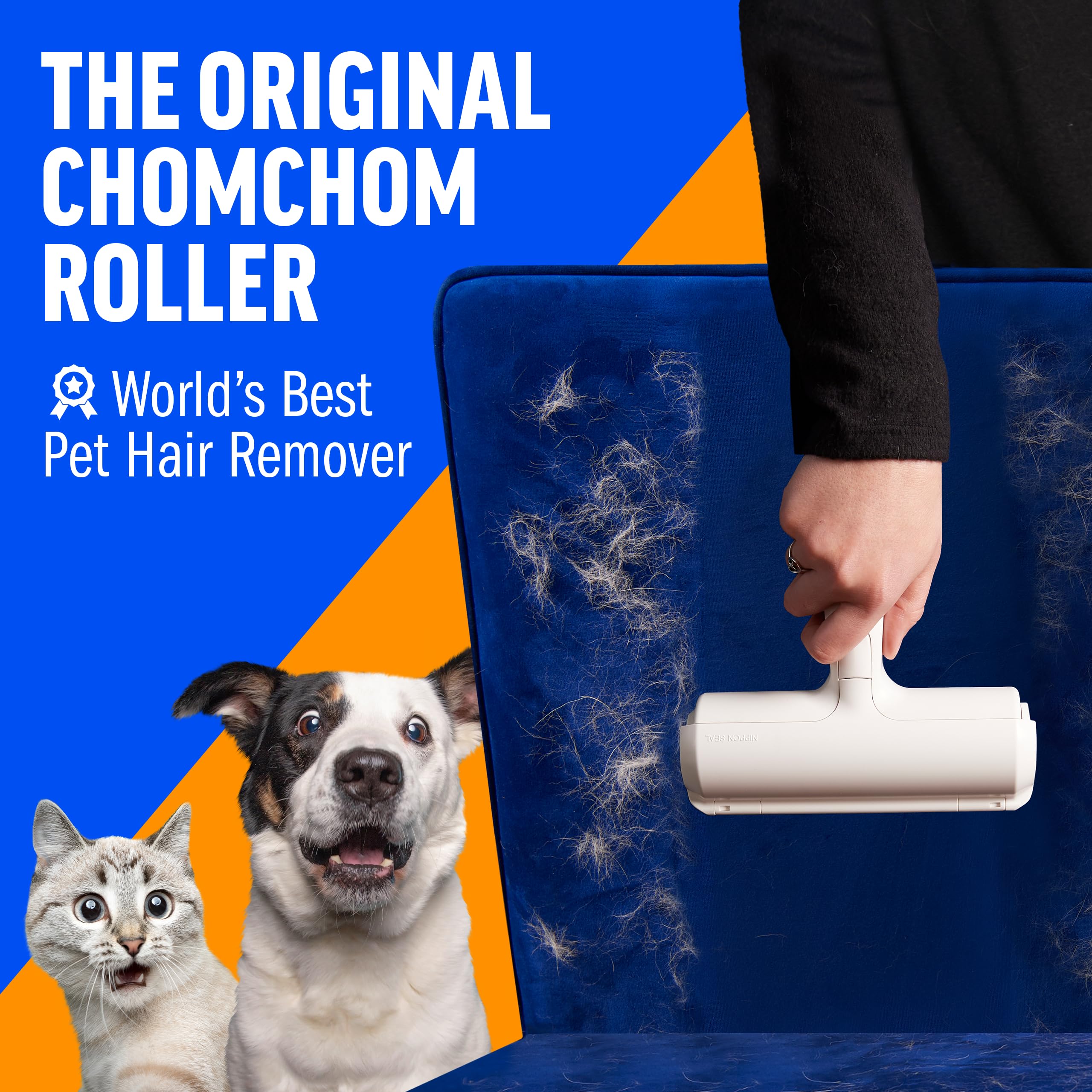 ChomChom Roller Pet Hair Remover – Original Size Reusable Lint Ro by ChomChom Roller - Angle View 3