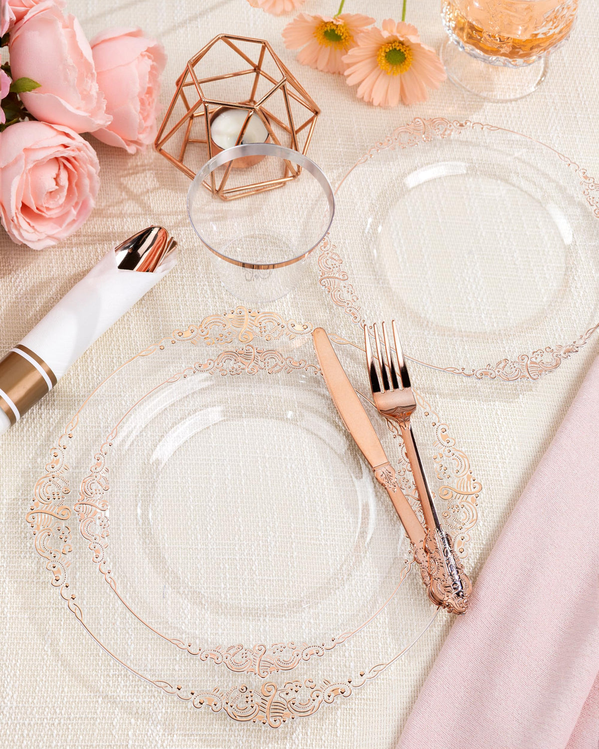 Nervure 175Pcs Rose Gold Plates Disposable Party Plates for - Nervure Official Imagery - 6