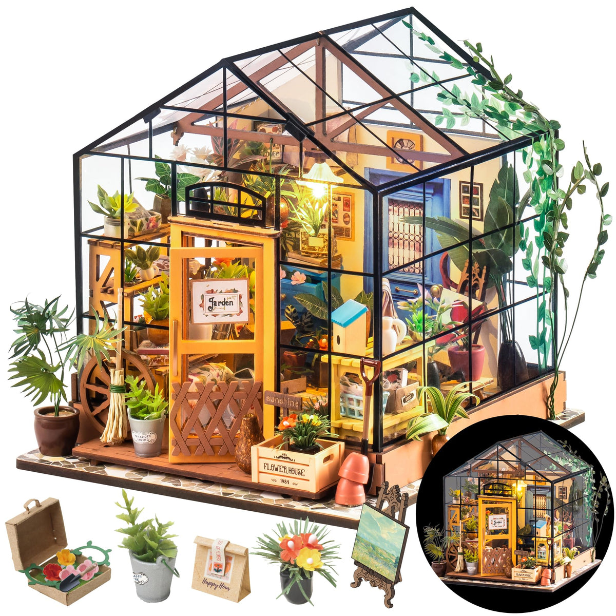 Rolife DIY Miniature Greenhouse Kits for Adults - Rolife Official Imagery - 1