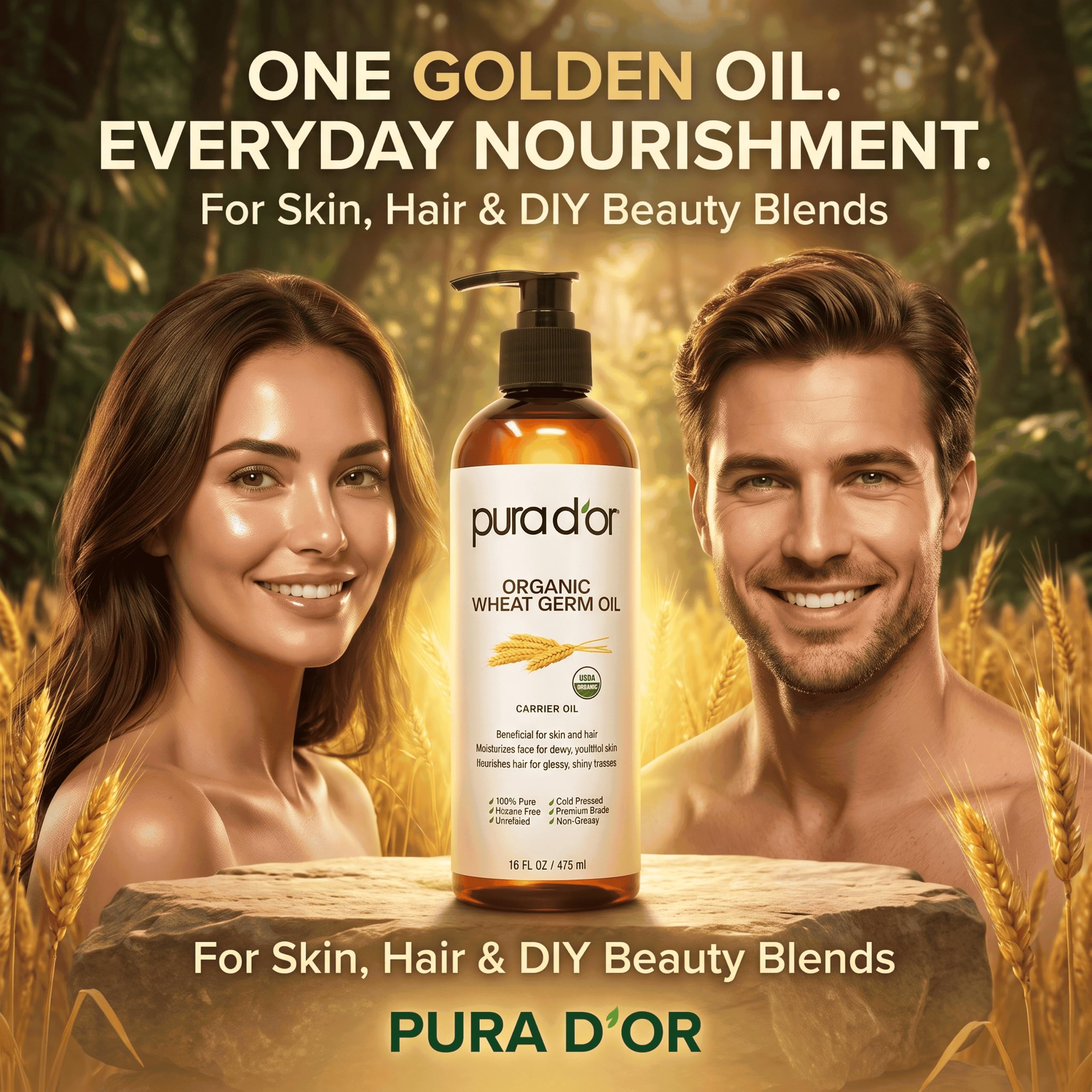 PURA D'OR 16 Oz ORGANIC Wheat Germ Oil - 100% Pure & Natural USDA - PURA D'OR Official Product View 8