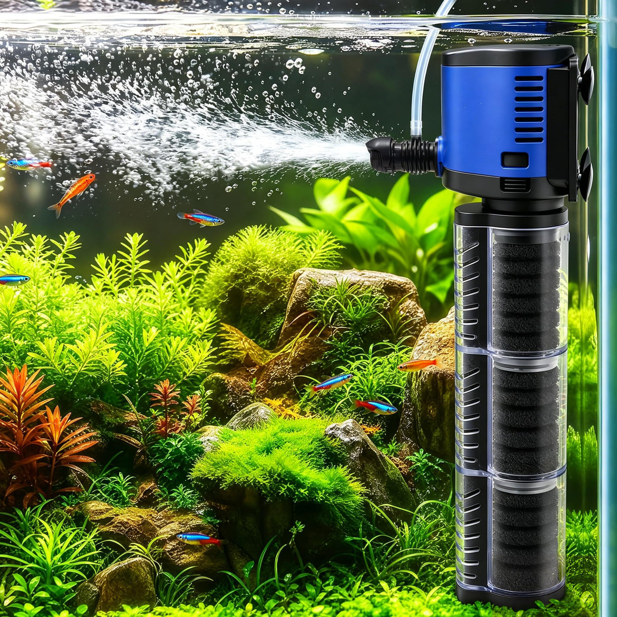 TARARIUM Aquarium Filter for Fish Tank 4 in 1 Small fit 20 - TARARIUM Official Imagery - 1