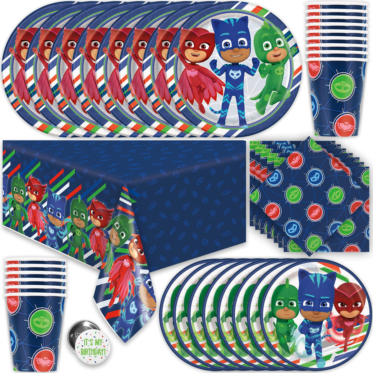 PJ Masks Birthday Party Supplies and Decorations with Table - Unique Official Imagery - 1
