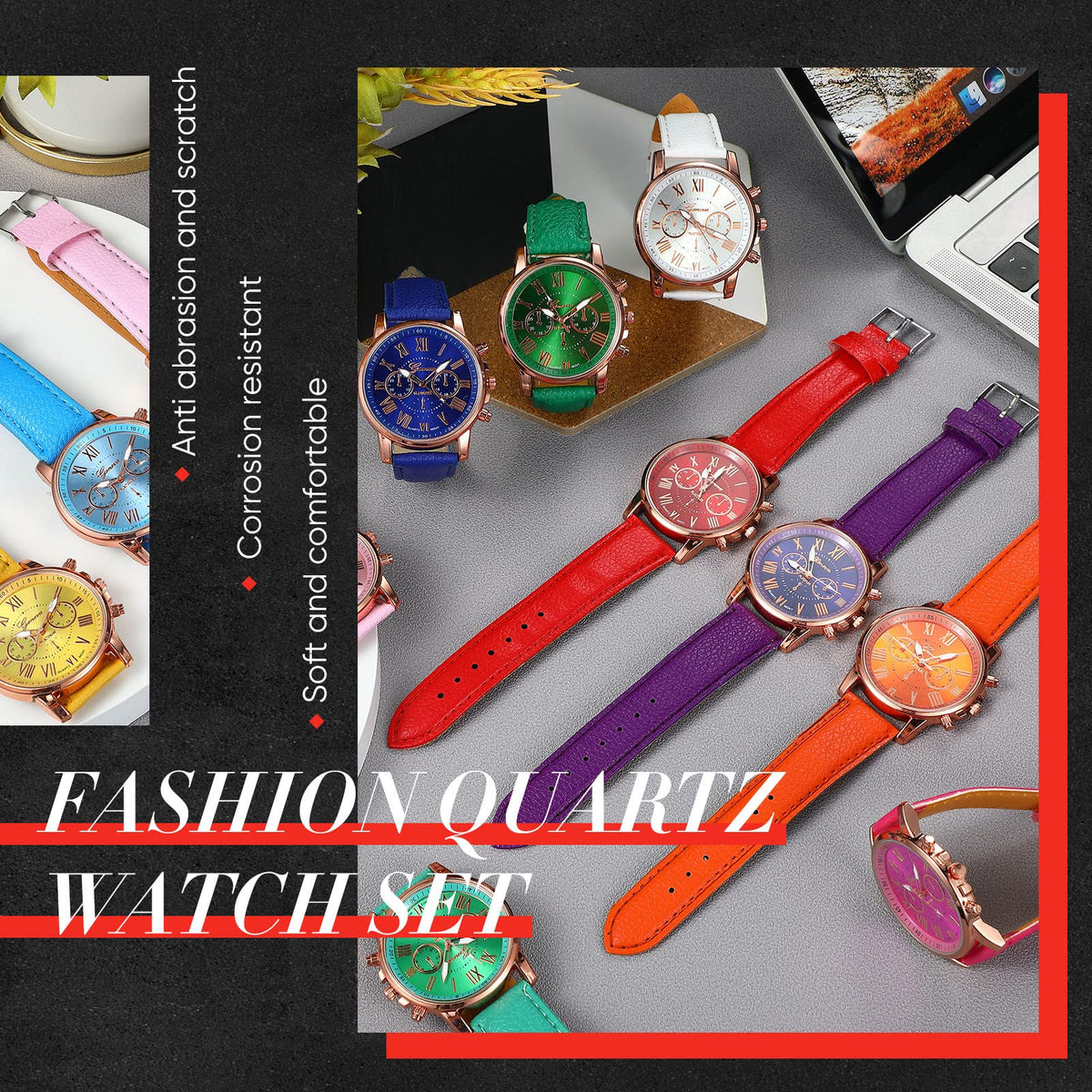Yinkin 14 Pcs Assorted Platinum Watch Unisex Quartz Watch - Yinkin Official Imagery - 6