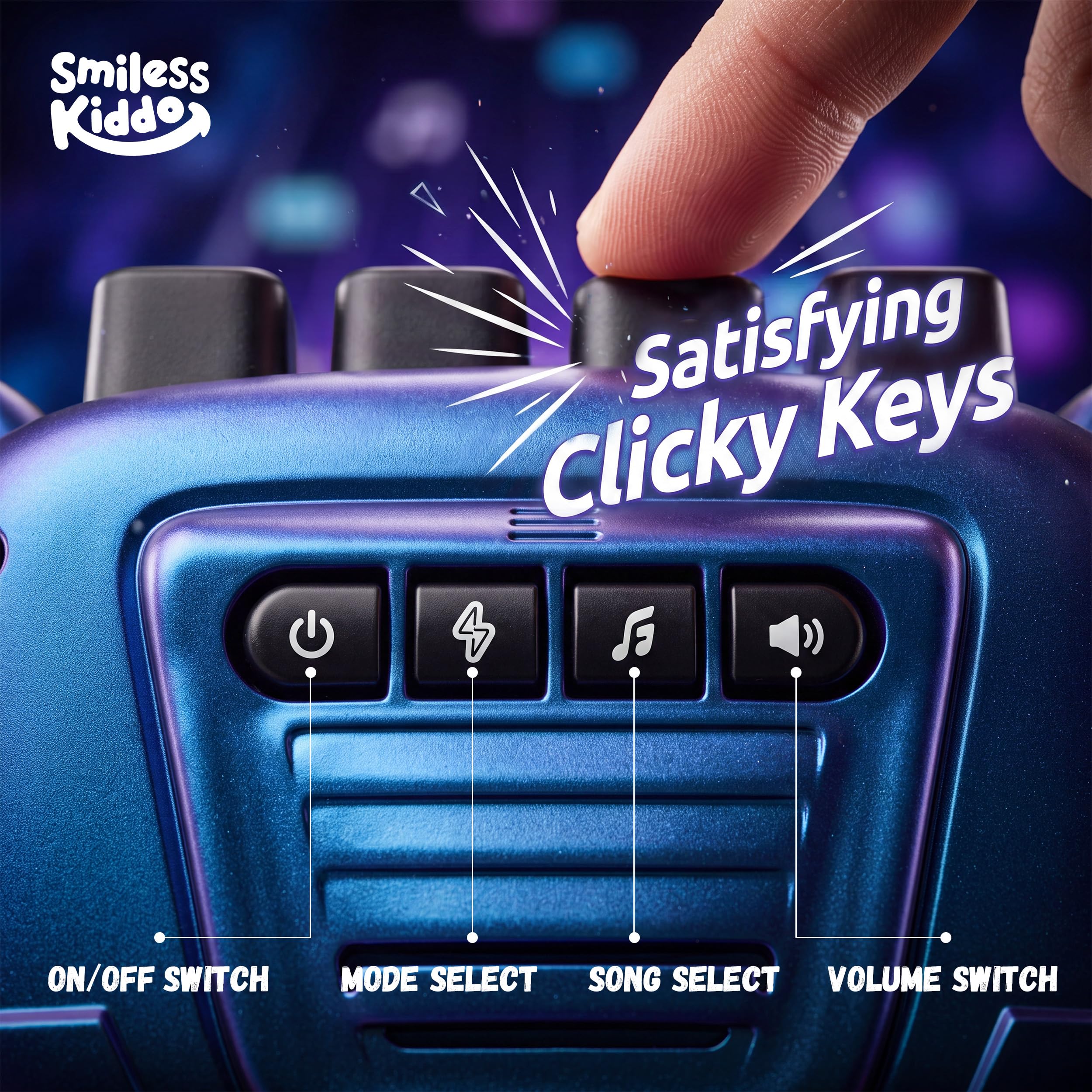 SMILESSKIDDO Music Rhythm Flick Smart Electronic Handheld Game, Blue - SMILESSKIDDO Official Product View 6