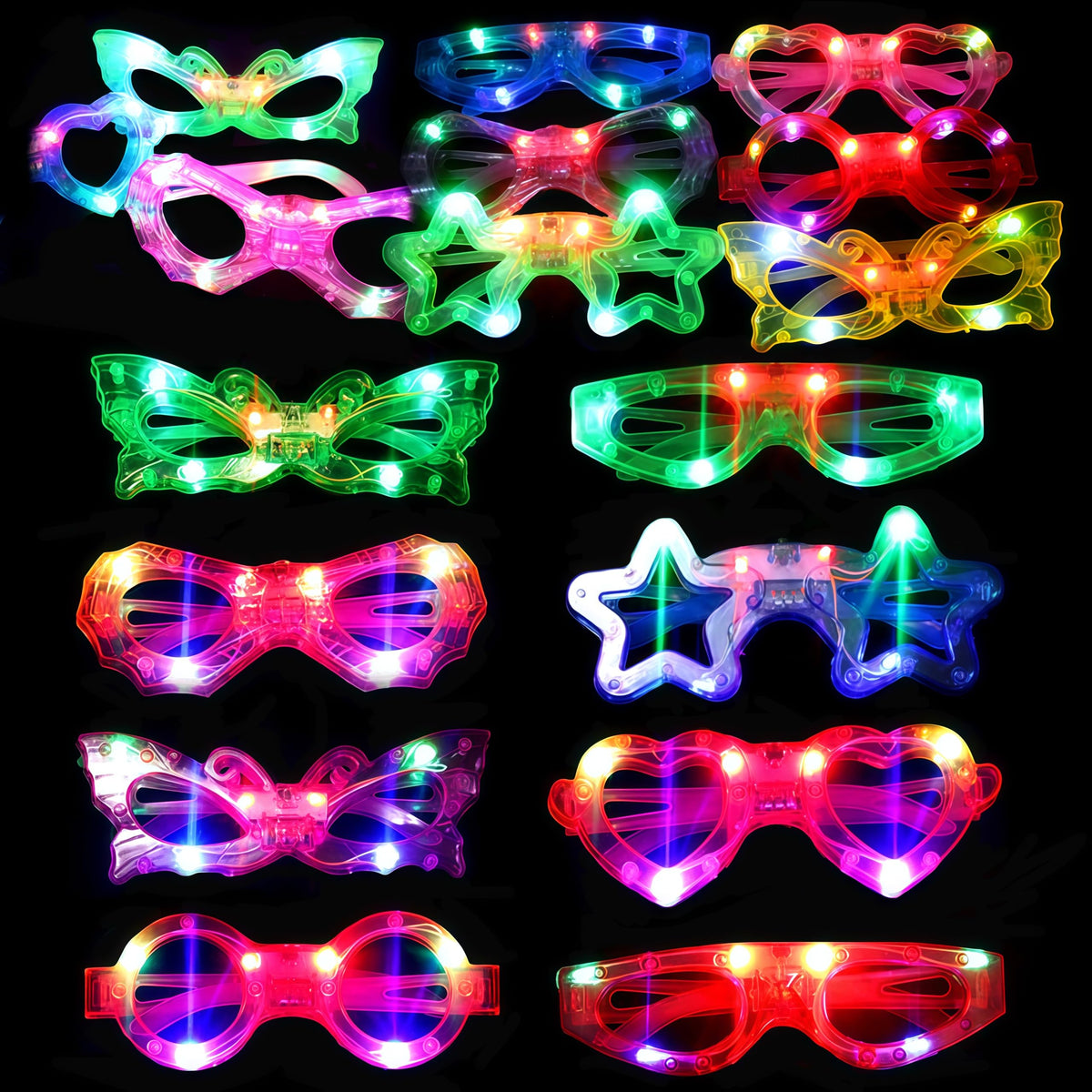 24 Packs LED Glasses for kids Glow in the dark Party - OceanWings Official Imagery - 2