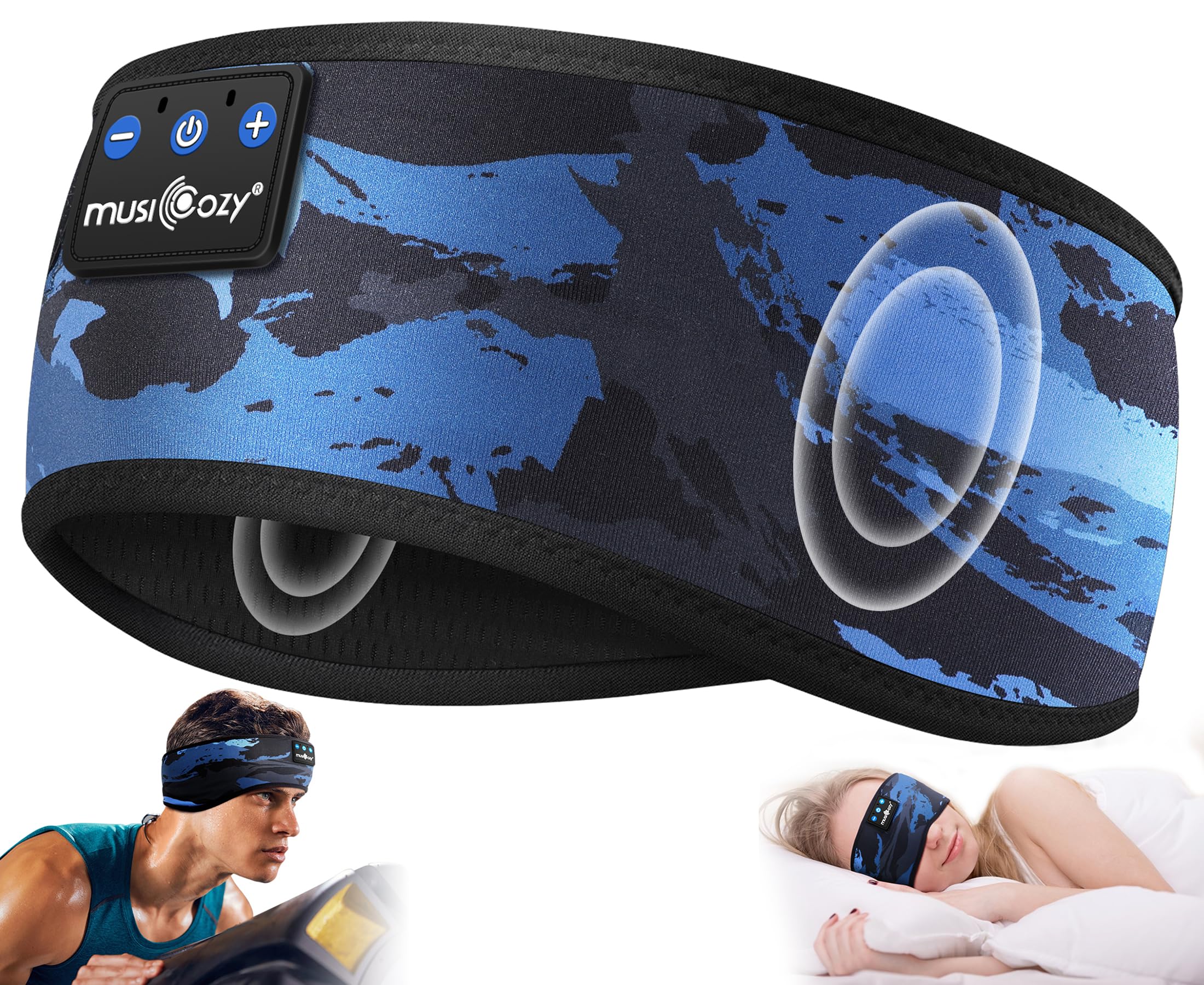 MUSICOZY Sleep Headphones Bluetooth Headband Headphones for Side by MUSICOZY - Angle View 8