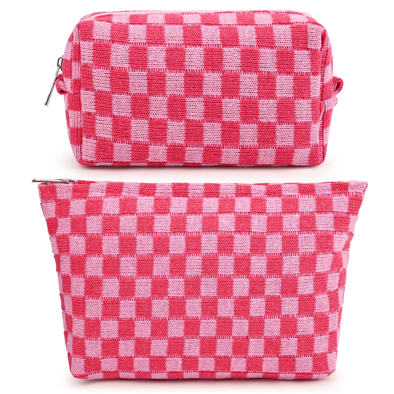 SOIDRAM 2 Pieces Makeup Bag Large Checkered Cosmetic Bag - SOIDRAM Official Product Imagery - 1