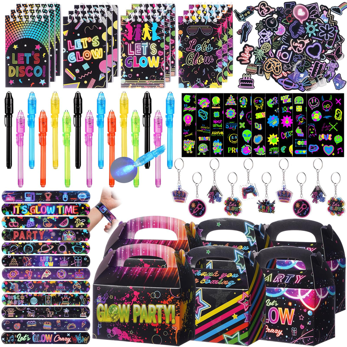122 Pcs Neon Party Favors Birthday Decorations for Kids - Vanblue Official Imagery - 1