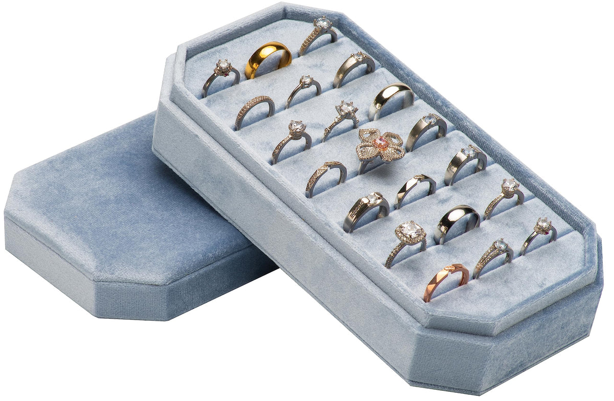 Velvet Ring Organizer Display Tray Jewelry Box Earring - COWFEX Official Imagery - 2