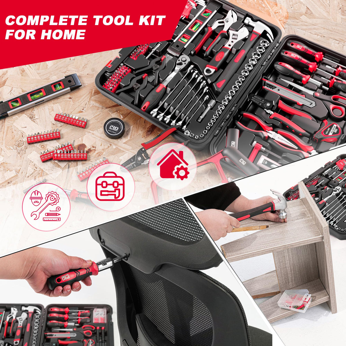 Prostormer 259 Piece Home Tool Kit with Portable Storage Box - Prostormer Official Imagery - 6