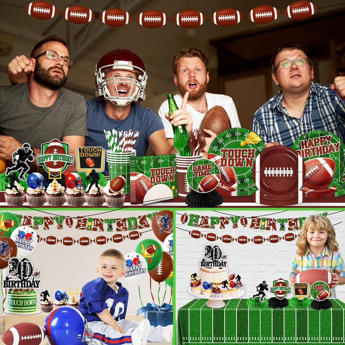 Football Birthday Party Decorations 191Pcs Football Party - CMUSKO Official Imagery - 5