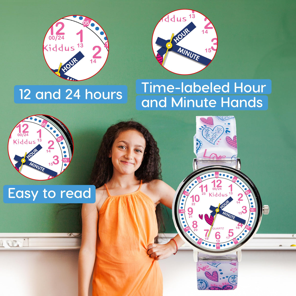 Kiddus Watches Boy and Girl Kids Ages 6 12 Analog Time - Kiddus Official Imagery - 5