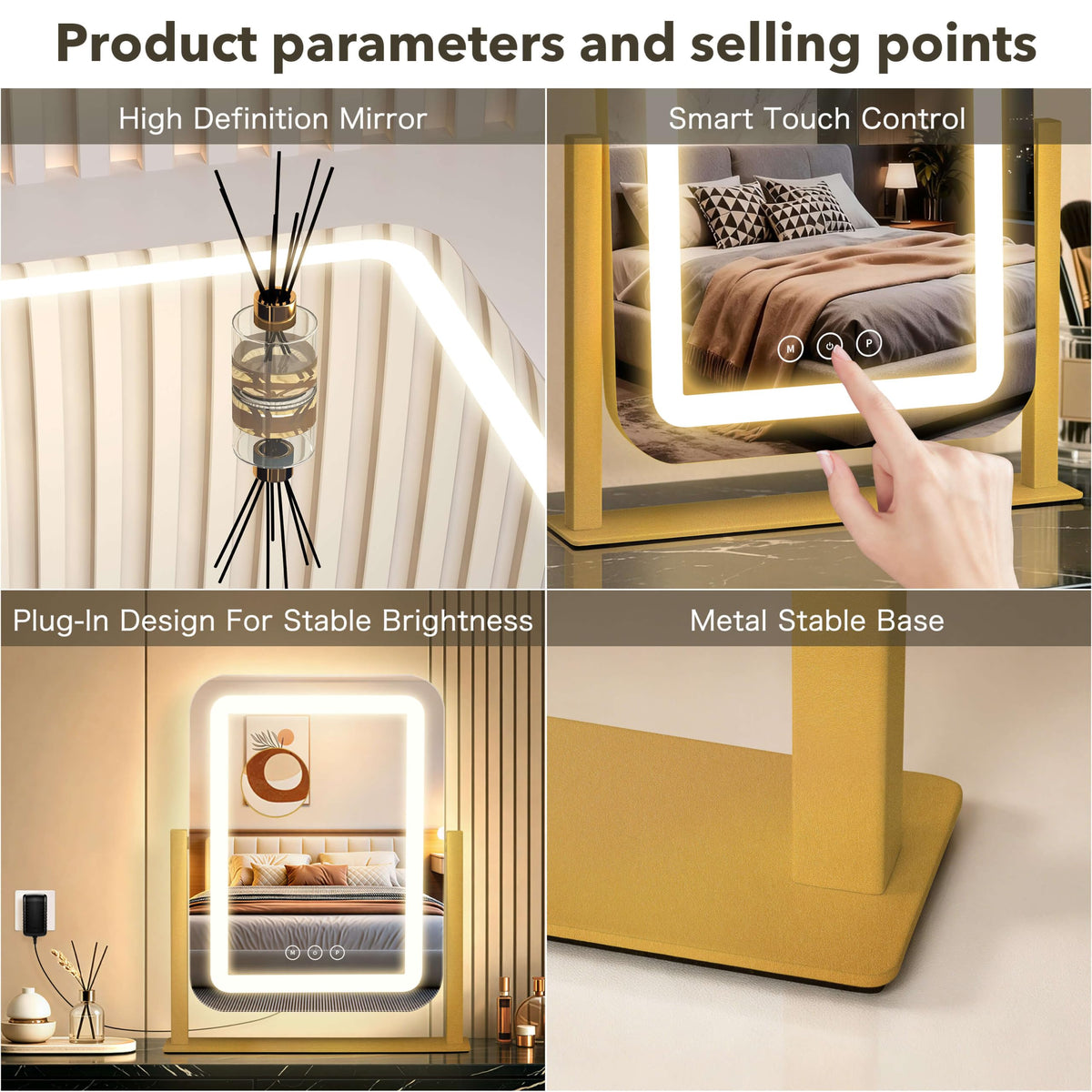 12 13 9 Vanity Mirror with Lights LED Makeup Mirror - Shinerva Official Imagery - 8
