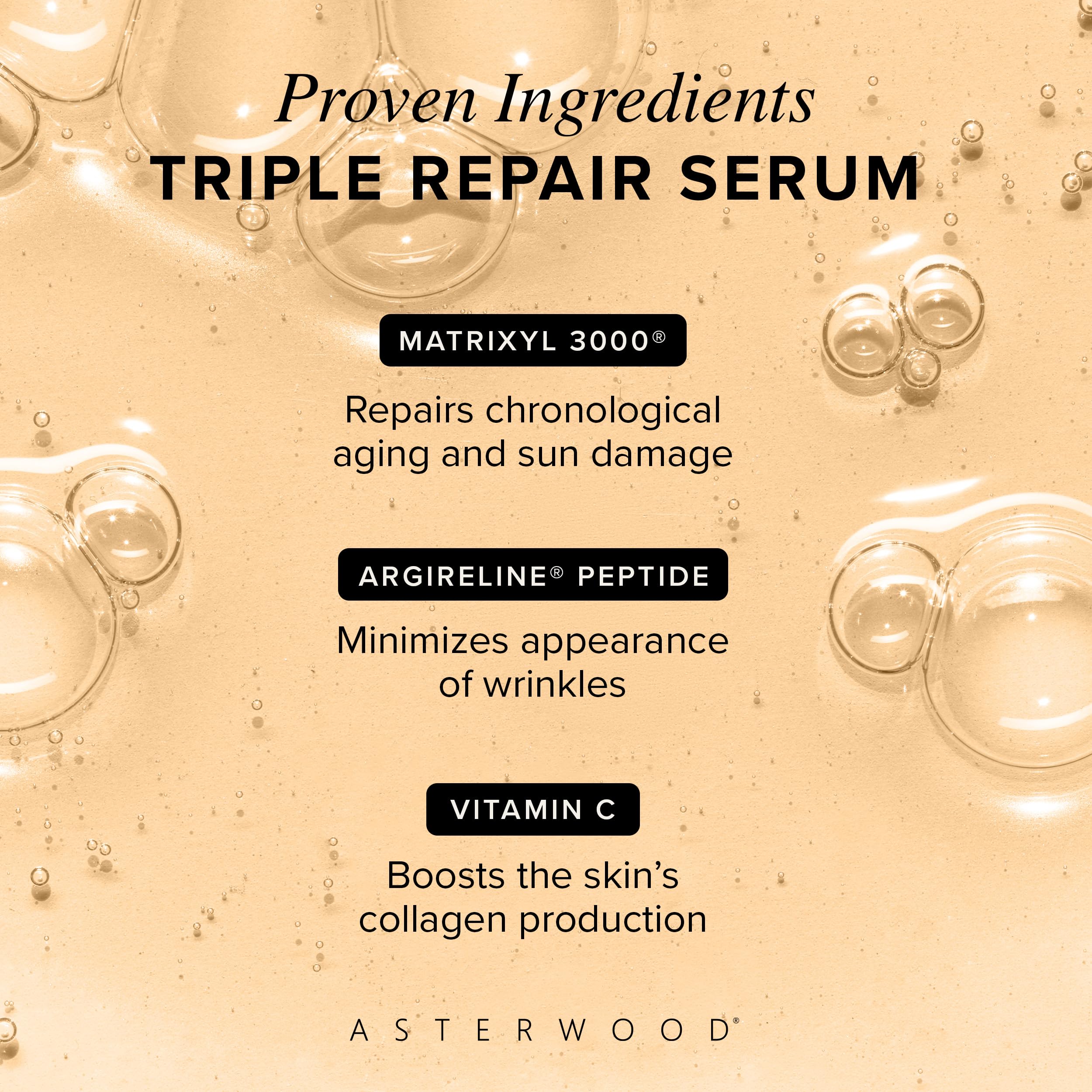 Asterwood Triple Repair Peptide Serum, Matrixyl 3000, Argireline & Vit. C - Asterwood Official Product View 4