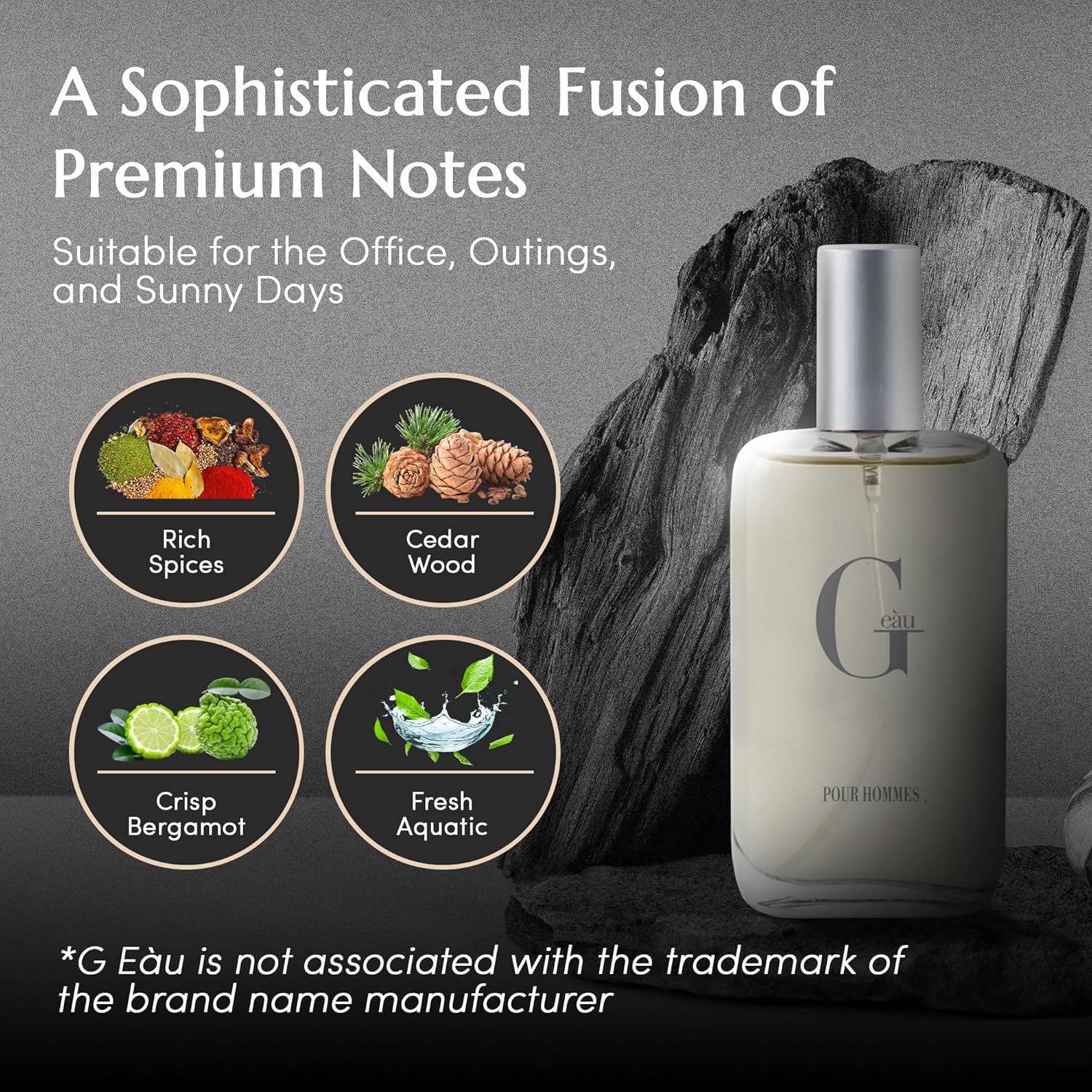 PB ParfumsBelcam men's Eau de Toilette perfume spray, 3.4 fl oz bottle, with sleek design and fresh fragrance visible in the image.