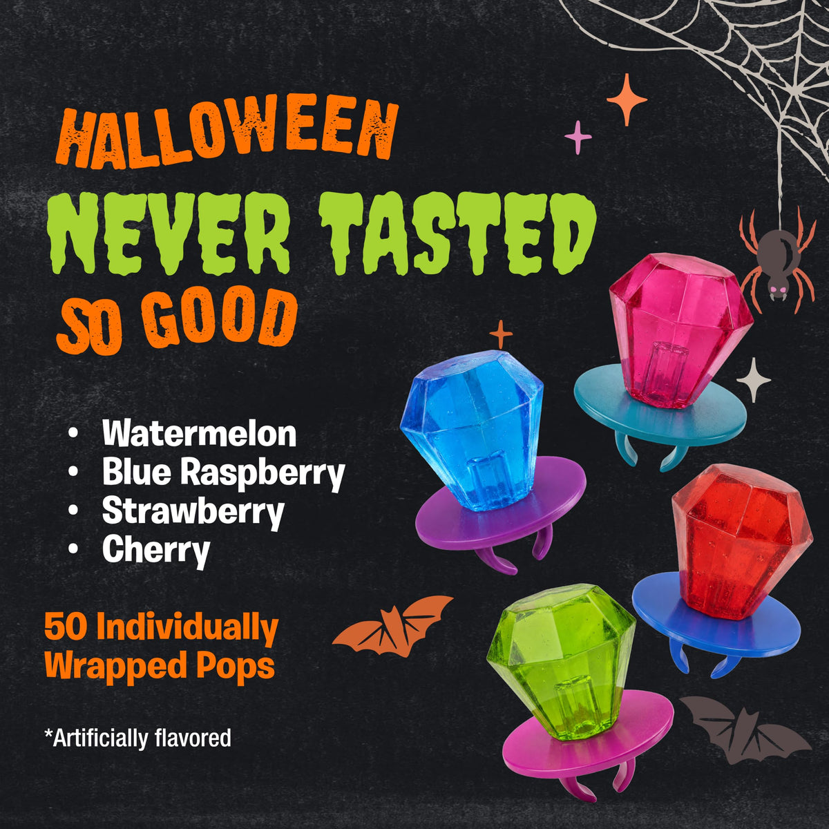 Ring Pop Halloween Candy Lollipops 50 Count Bulk Assorted - Ring Pop Official Imagery - 4